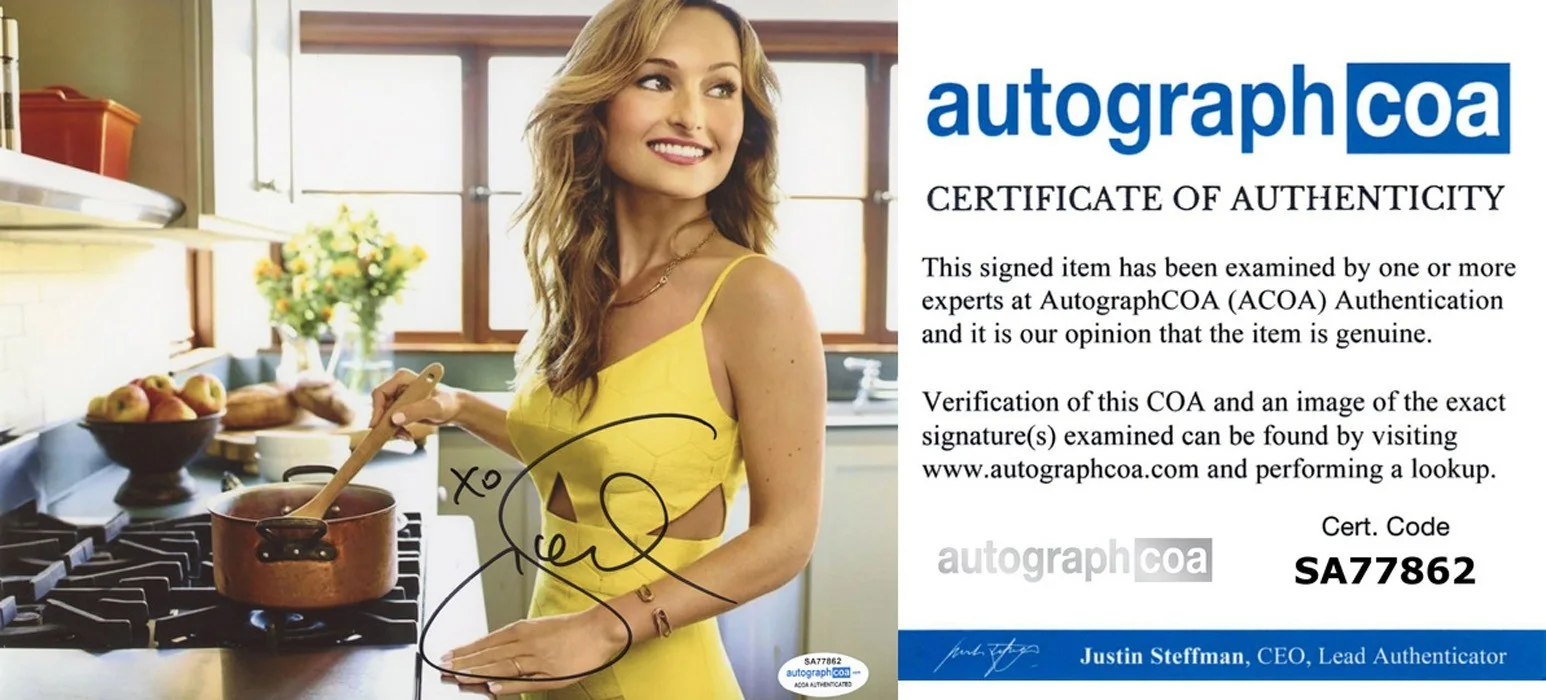 GIADA DE LAURENTIIS — Giada De Laurentiis signed Autograph 8x10 Photo CHEF g Hot SEXY MrBeast ACOA COA