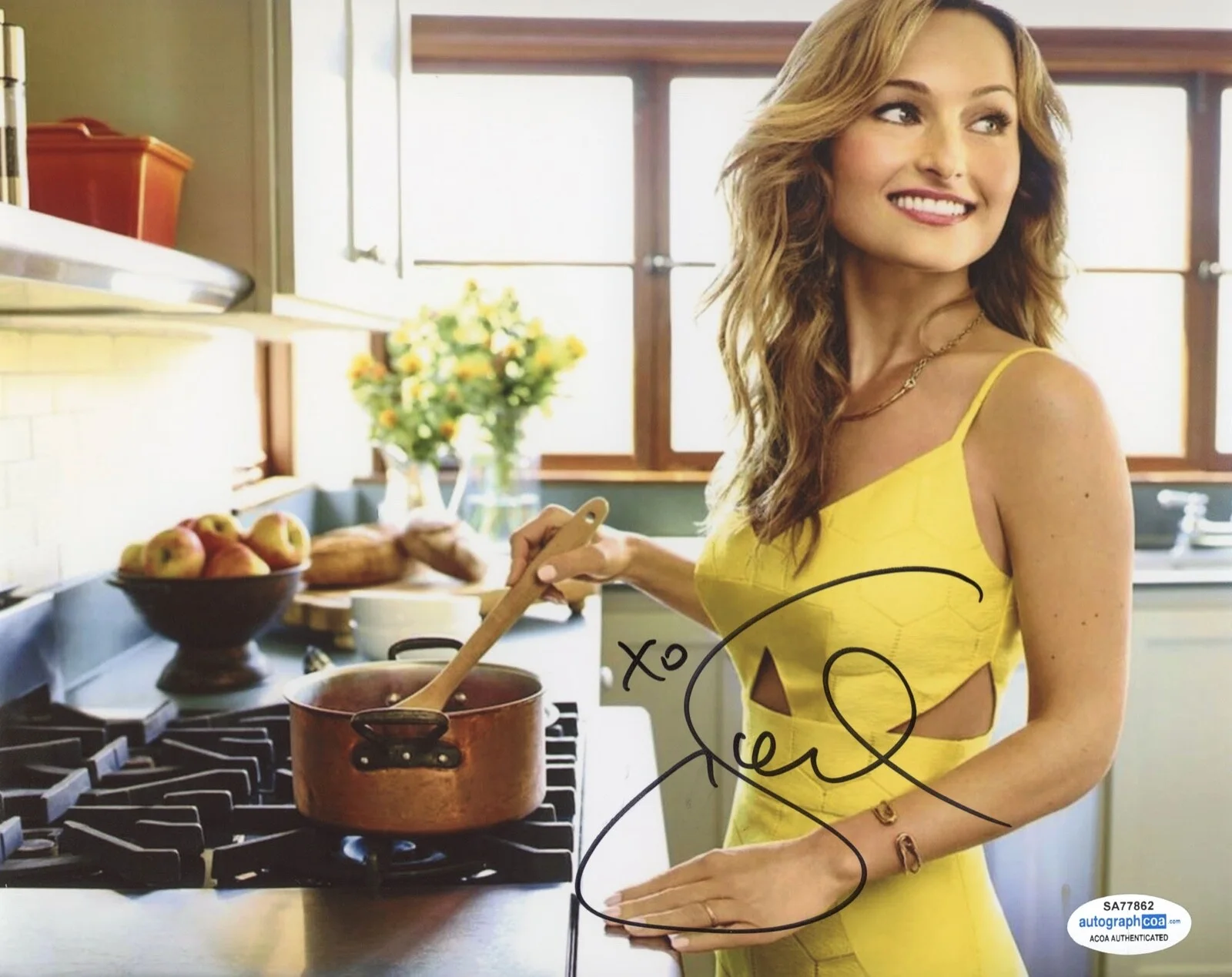 GIADA DE LAURENTIIS — Giada De Laurentiis signed Autograph 8x10 Photo CHEF g Hot SEXY MrBeast ACOA COA, image 3