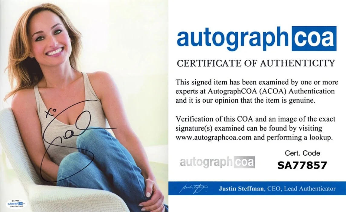 GIADA DE LAURENTIIS — Giada De Laurentiis signed Autograph 8x10 Photo CHEF b Hot SEXY MrBeast ACOA COA
