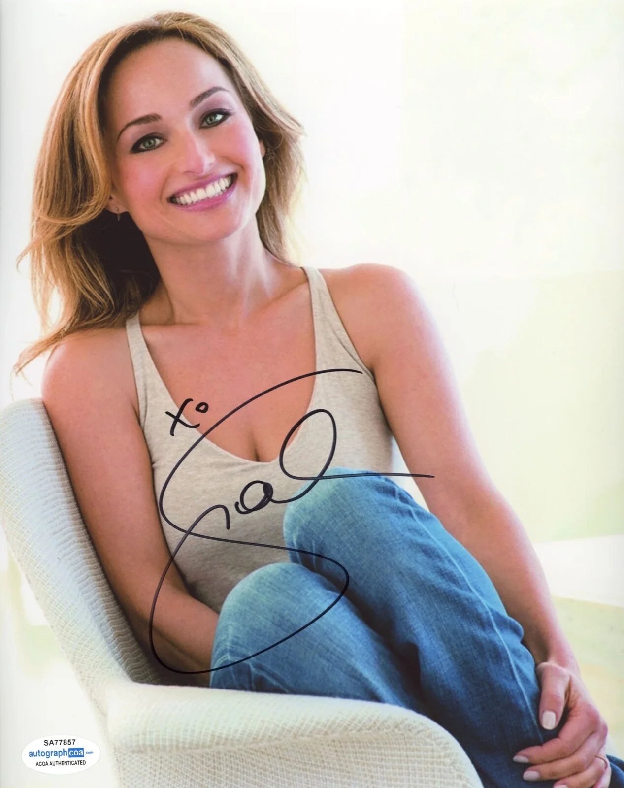 GIADA DE LAURENTIIS — Giada De Laurentiis signed Autograph 8x10 Photo CHEF b Hot SEXY MrBeast ACOA COA, image 3