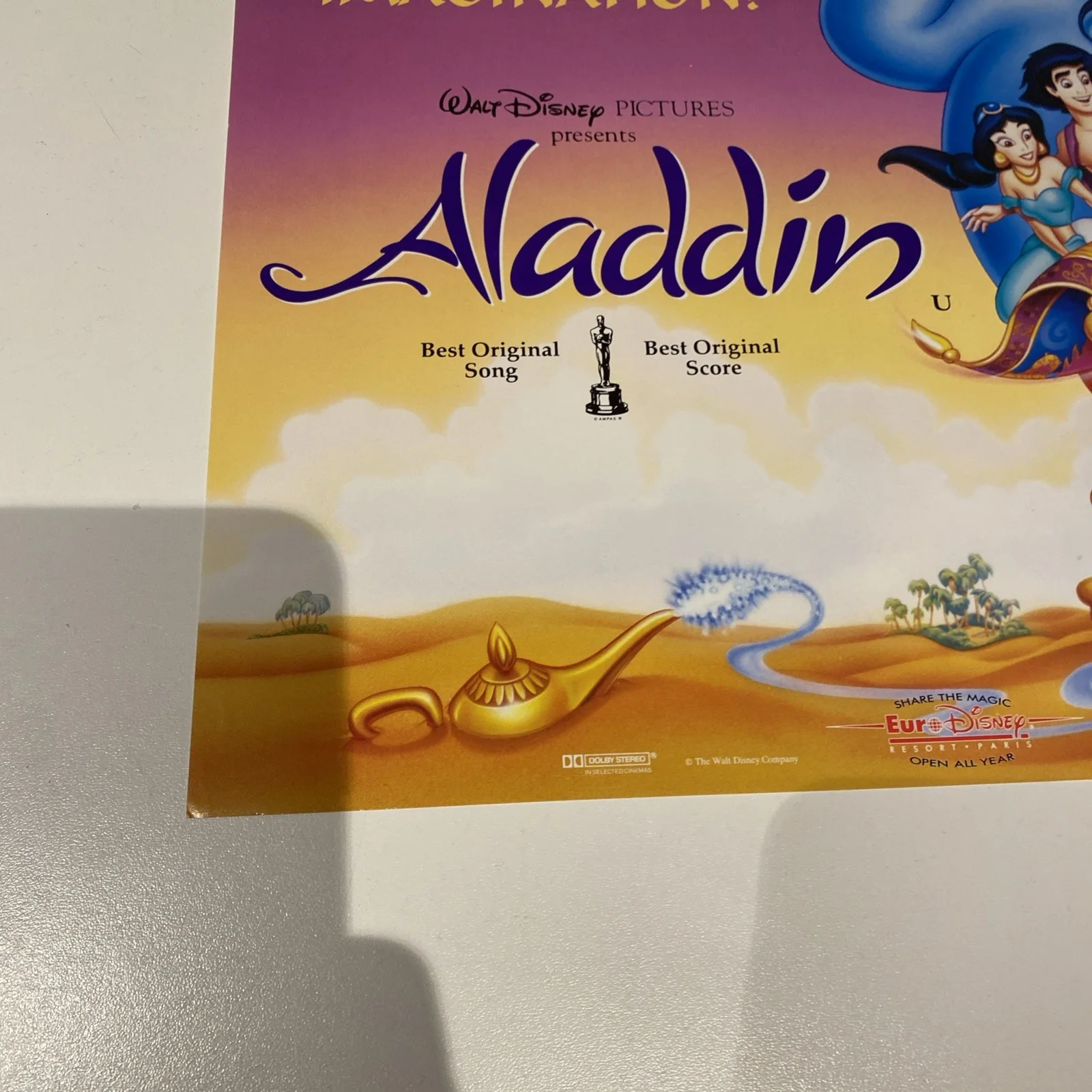 Disney Aladdin 1992 cinema poster - 16 X 12”, image 4