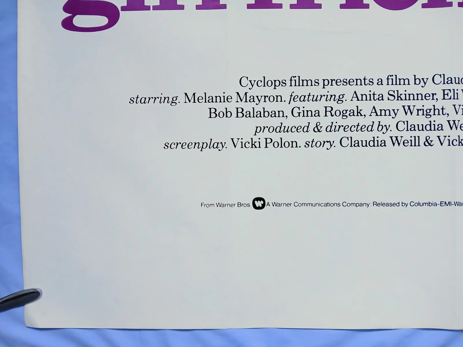GIRL FRIENDS (1978) original UK quad poster - Melanie Mayron, Eli Wallach, изображение 4