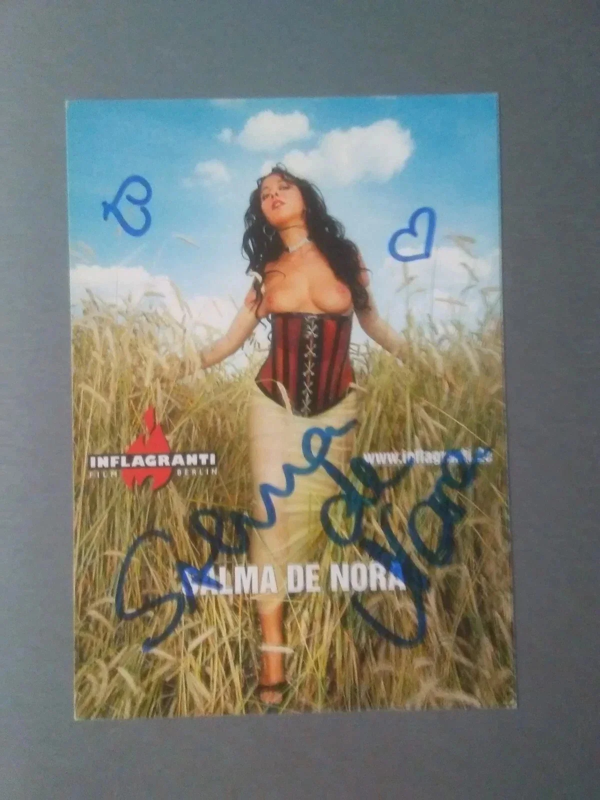 Salma De Nora Hand Signed Autographed 4x6 color Photo Adult Spanish Model +photo, изображение 2