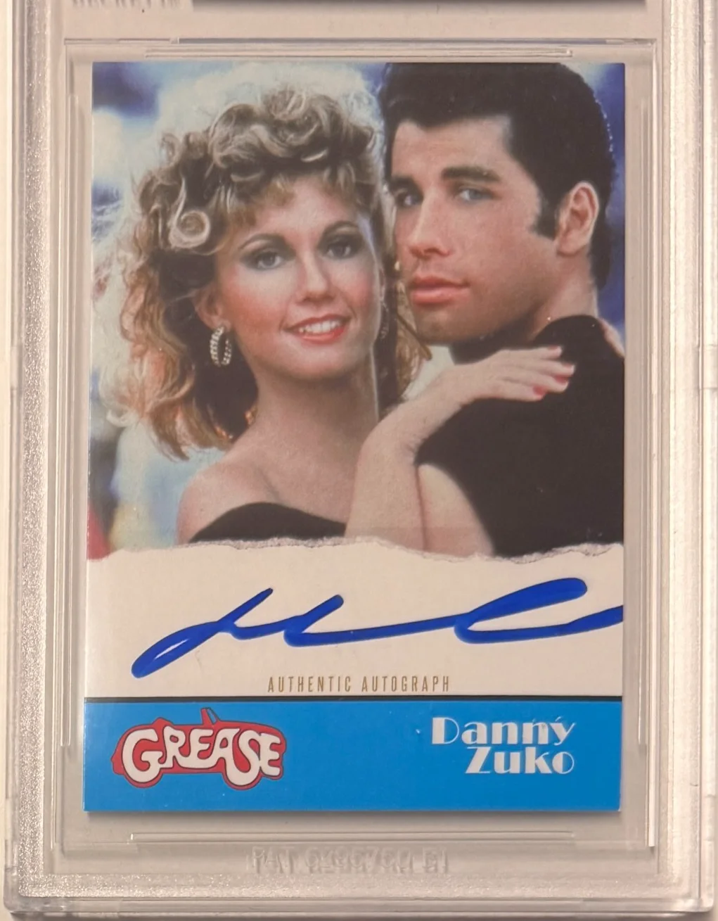 John Travolta — Custom Trading Card Grease #78 Signed John Travolta Beckett BAS Witnessed, изображение 2