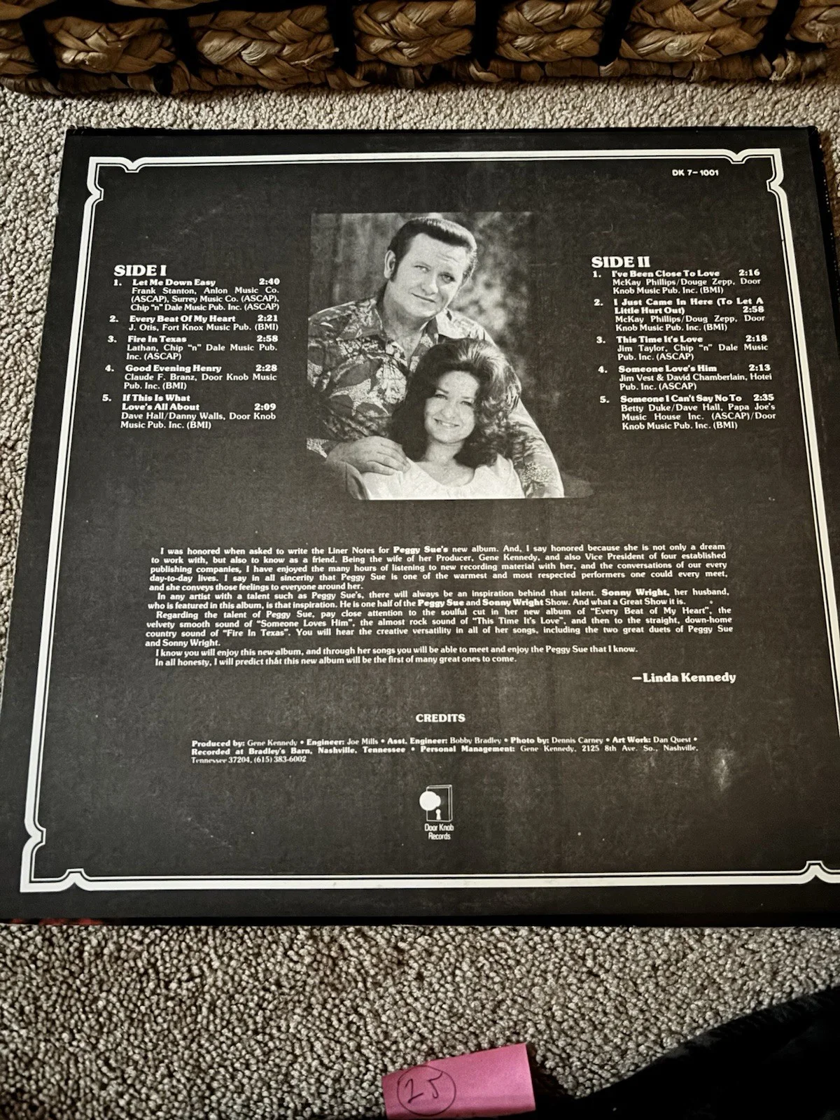 Peggy Sue Autographed I Just Came In Here Record Signed Original, image 2