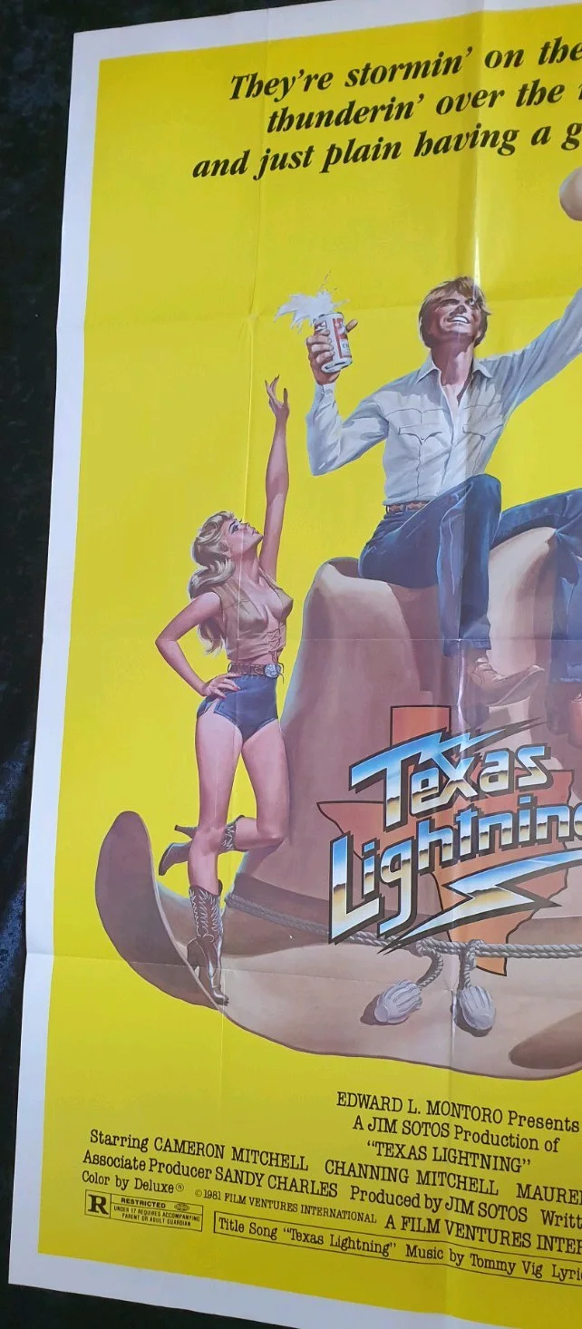 Texas Lightning (1981) Original US One Sheet Movie Poster 41x27 Folded, изображение 5