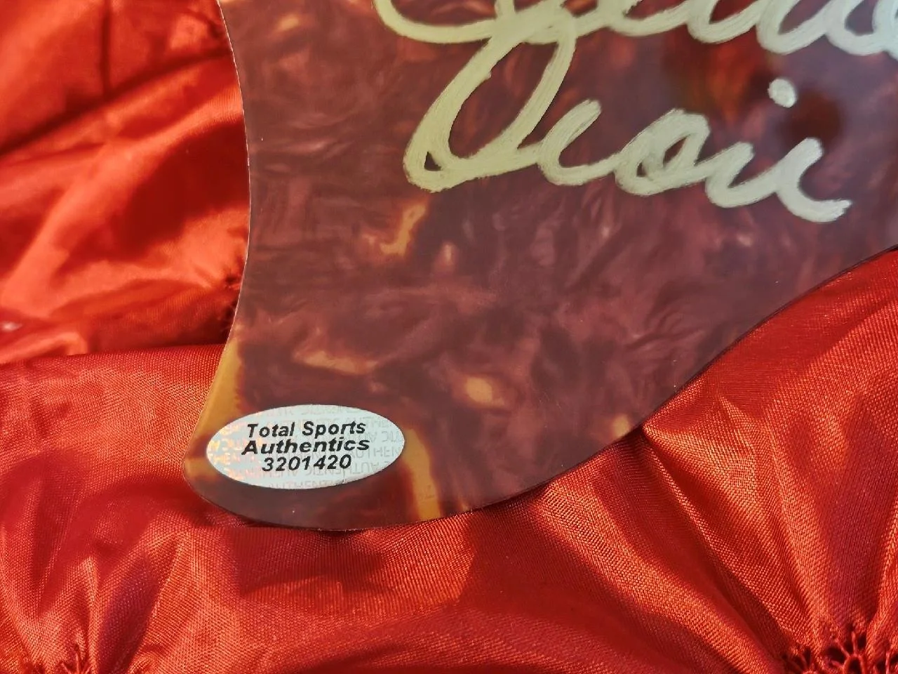 CELINE DION HAND SIGNED AUTOGRAPHED GUITAR PICKGUARD SINGER STAR REAL W/ COA, изображение 3