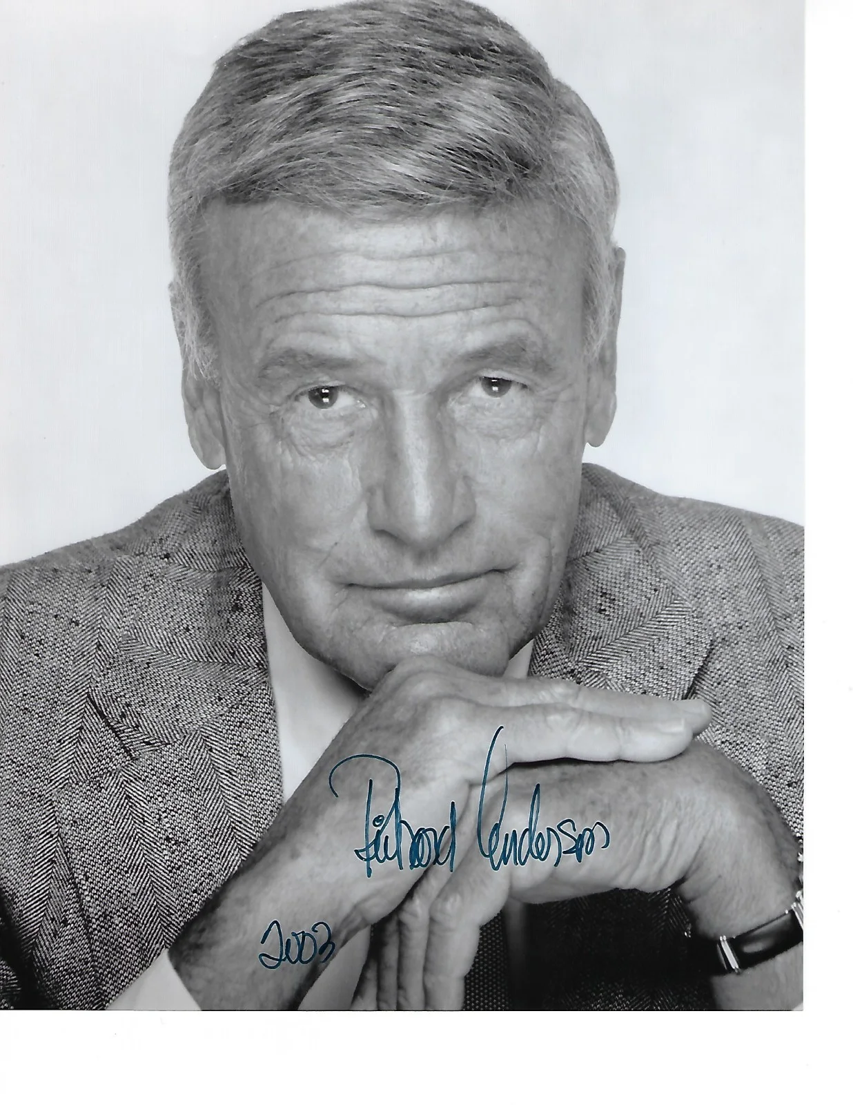 Richard Anderson — Richard Anderson Autographed 8x10 B/W Photo
