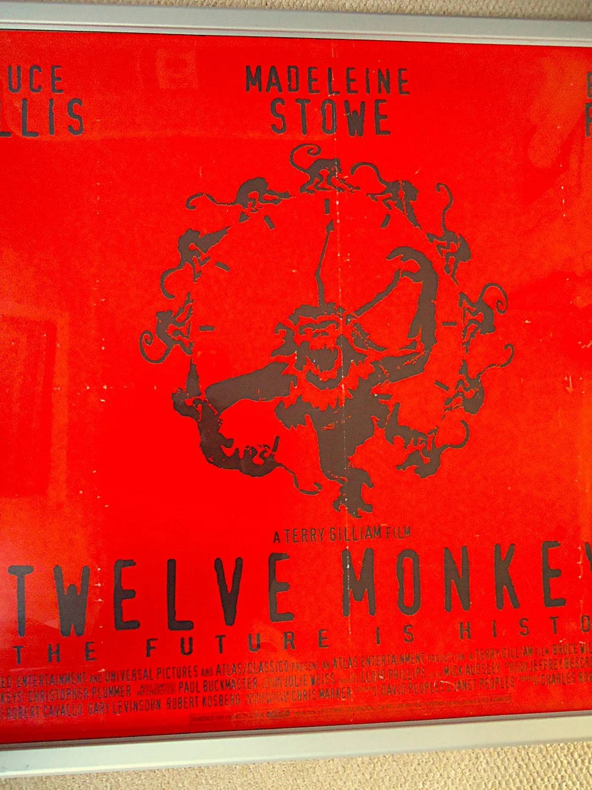 TWELVE MONKEYS UK QUAD MOVIE FILM POSTER95 BRUCEWILLIS ORIGINAL RARE CULT POSTER, изображение 3
