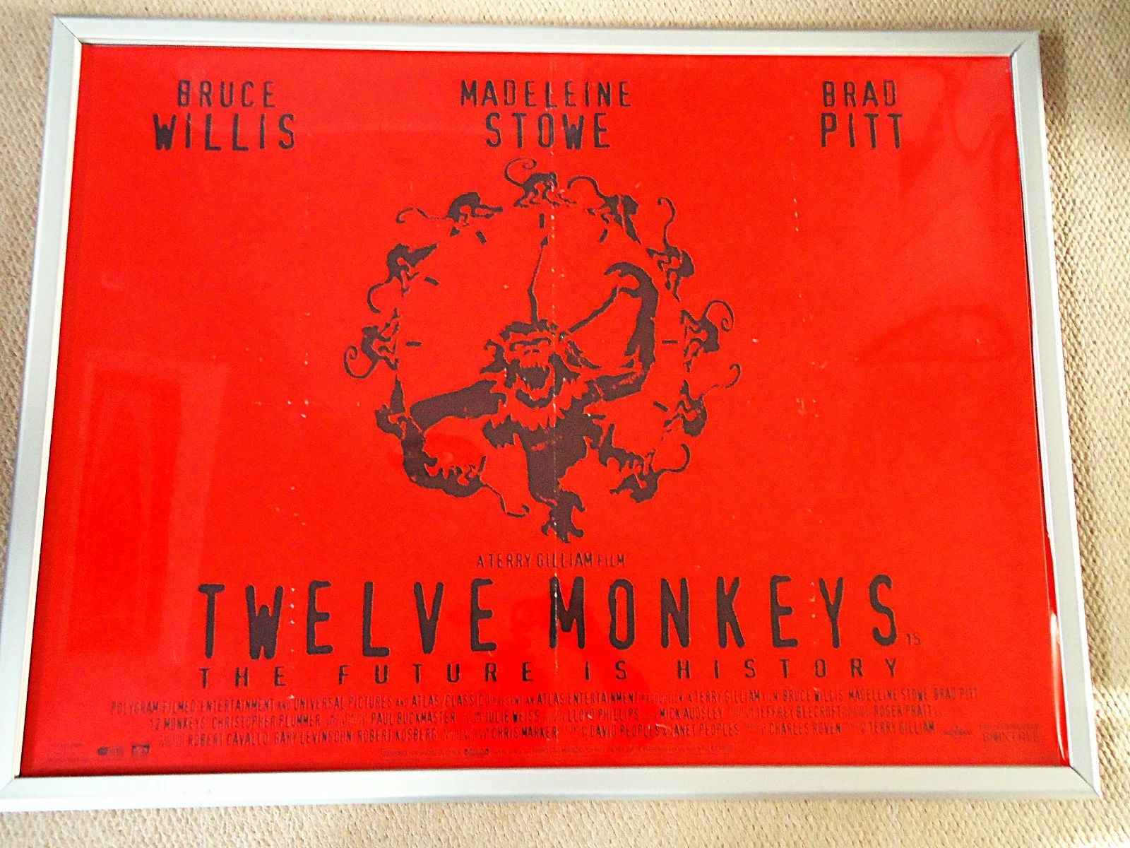 TWELVE MONKEYS UK QUAD MOVIE FILM POSTER95 BRUCEWILLIS ORIGINAL RARE CULT POSTER, изображение 5