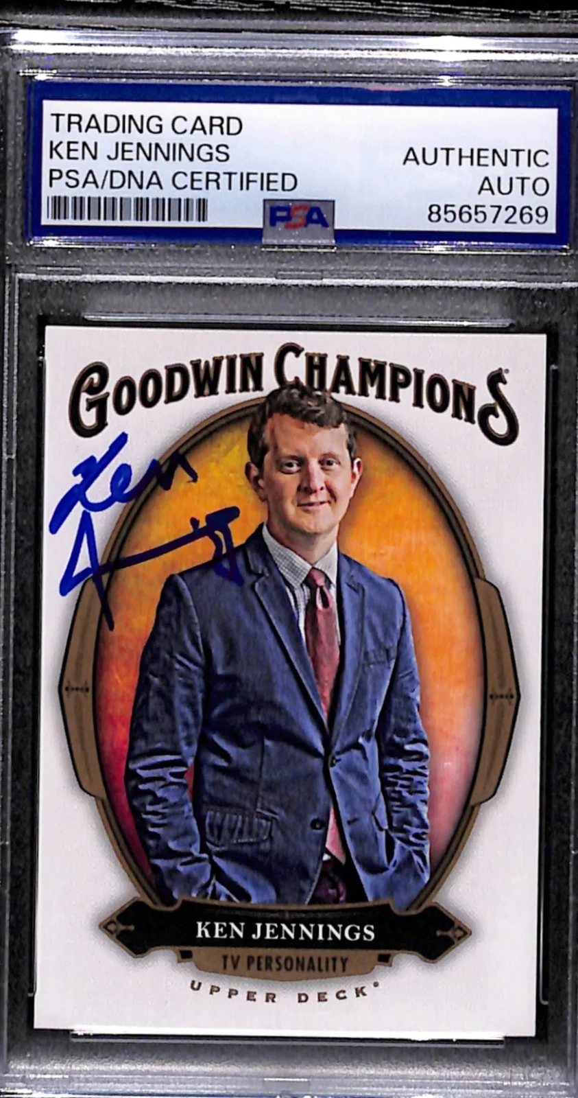 Ken Jennings — Ken Jennings Signed Upper Deck Goodwin Champions Card #19 (PSA/DNA) Jeopardy, image 3