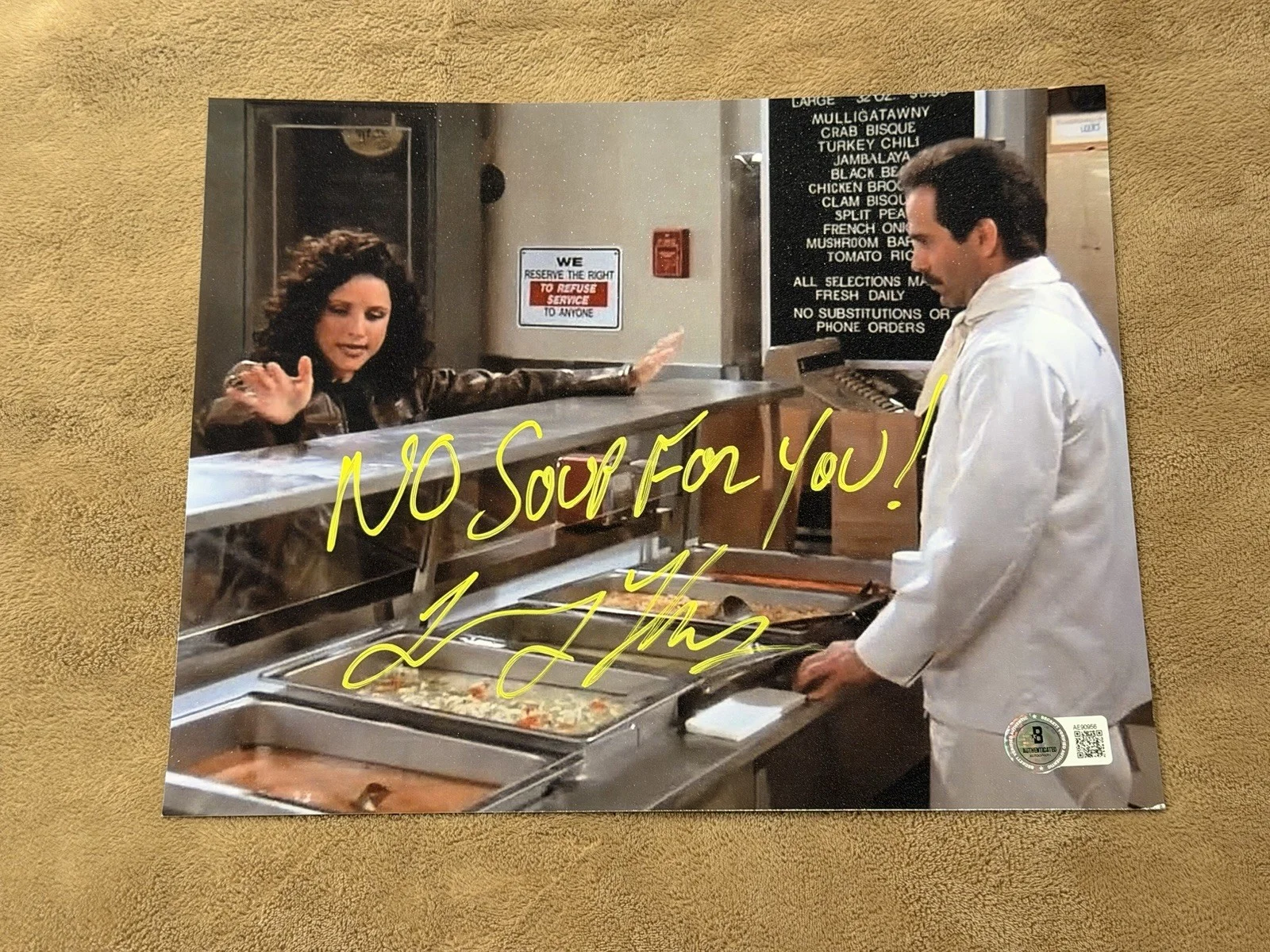 Larry Thomas — Larry Thomas Signed 8x10 Photo Soup Nazi BAS Jerry Seinfeld Autograph Authentic