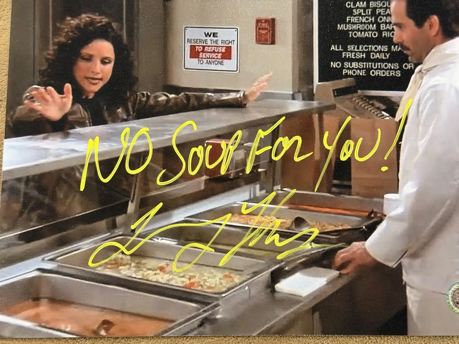Larry Thomas — Larry Thomas Signed 8x10 Photo Soup Nazi BAS Jerry Seinfeld Autograph Authentic, изображение 2