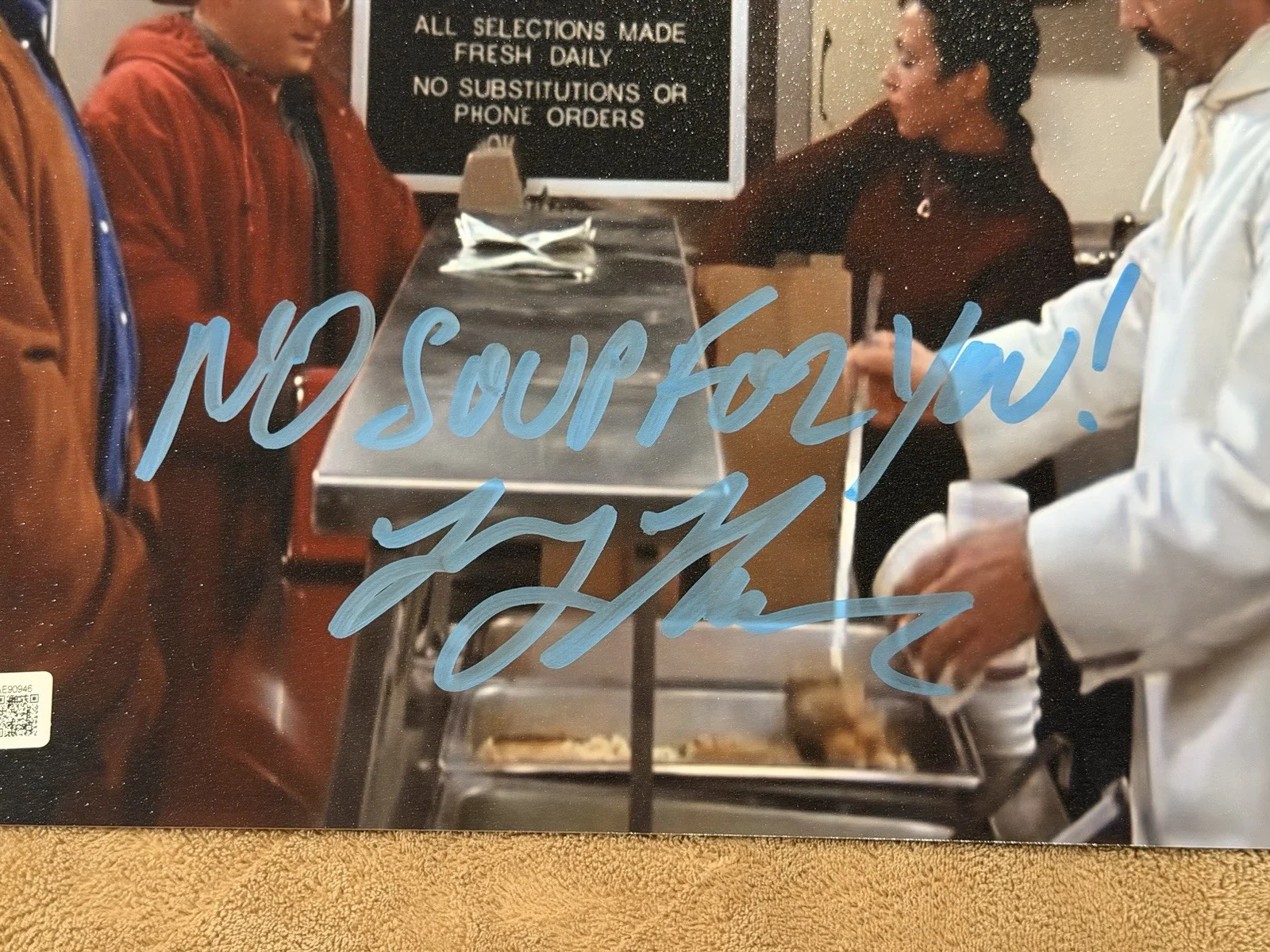 Larry Thomas — Larry Thomas Signed 8x10 Photo Soup Nazi BAS Jerry Seinfeld Autograph Authentic, изображение 2