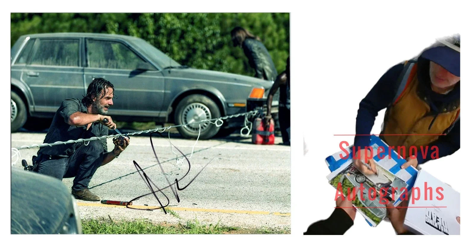 Andrew Lincoln — Andrew Lincoln Signed Autograph The Walking Dead Photo with Exact Photo Proof