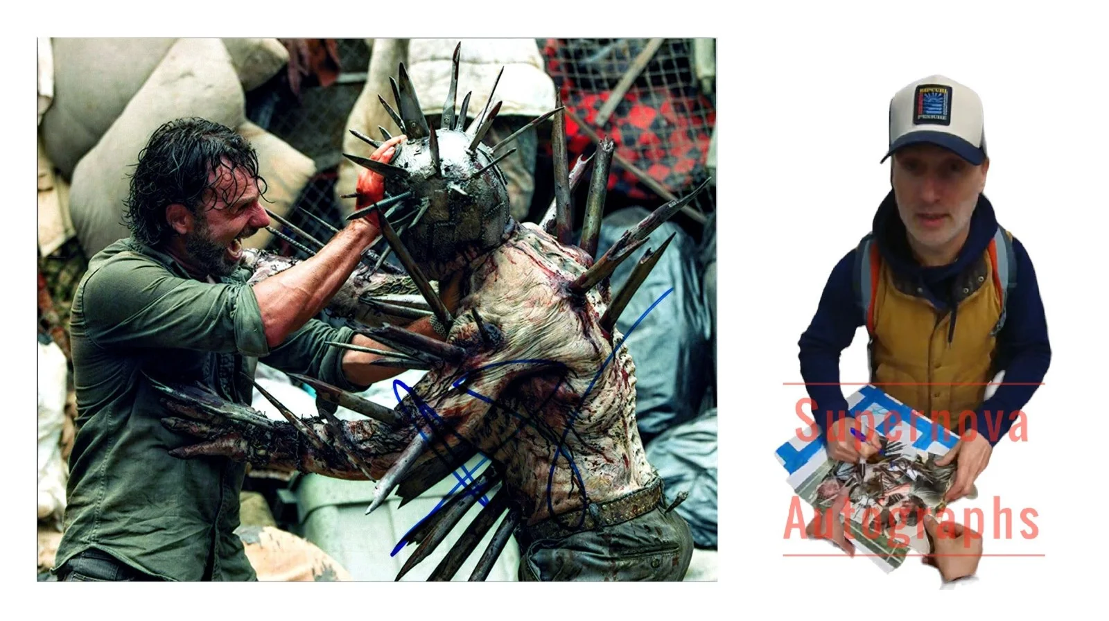 Andrew Lincoln — Andrew Lincoln Signed Autograph The Walking Dead Photo with Exact Photo Proof