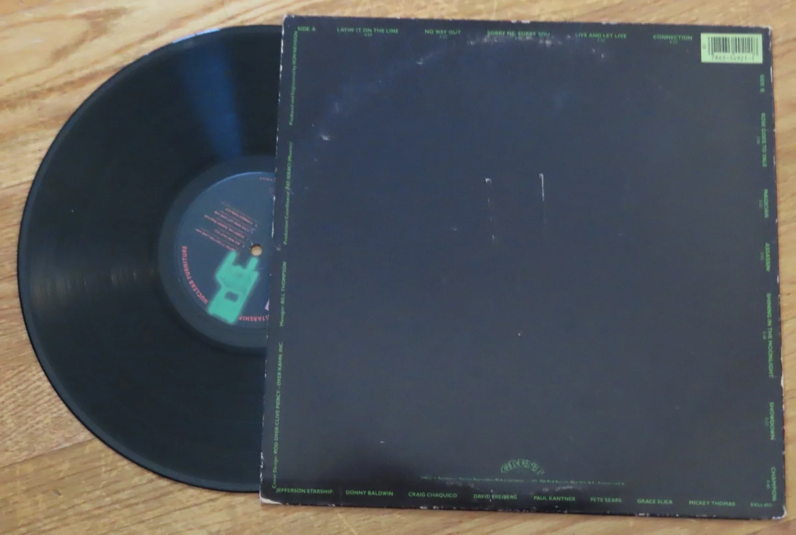 JEFFERSON STARSHIP signed NUCLEAR FURNITTURE Record MICKEY THOMAS FREIBERG DONNY, image 2