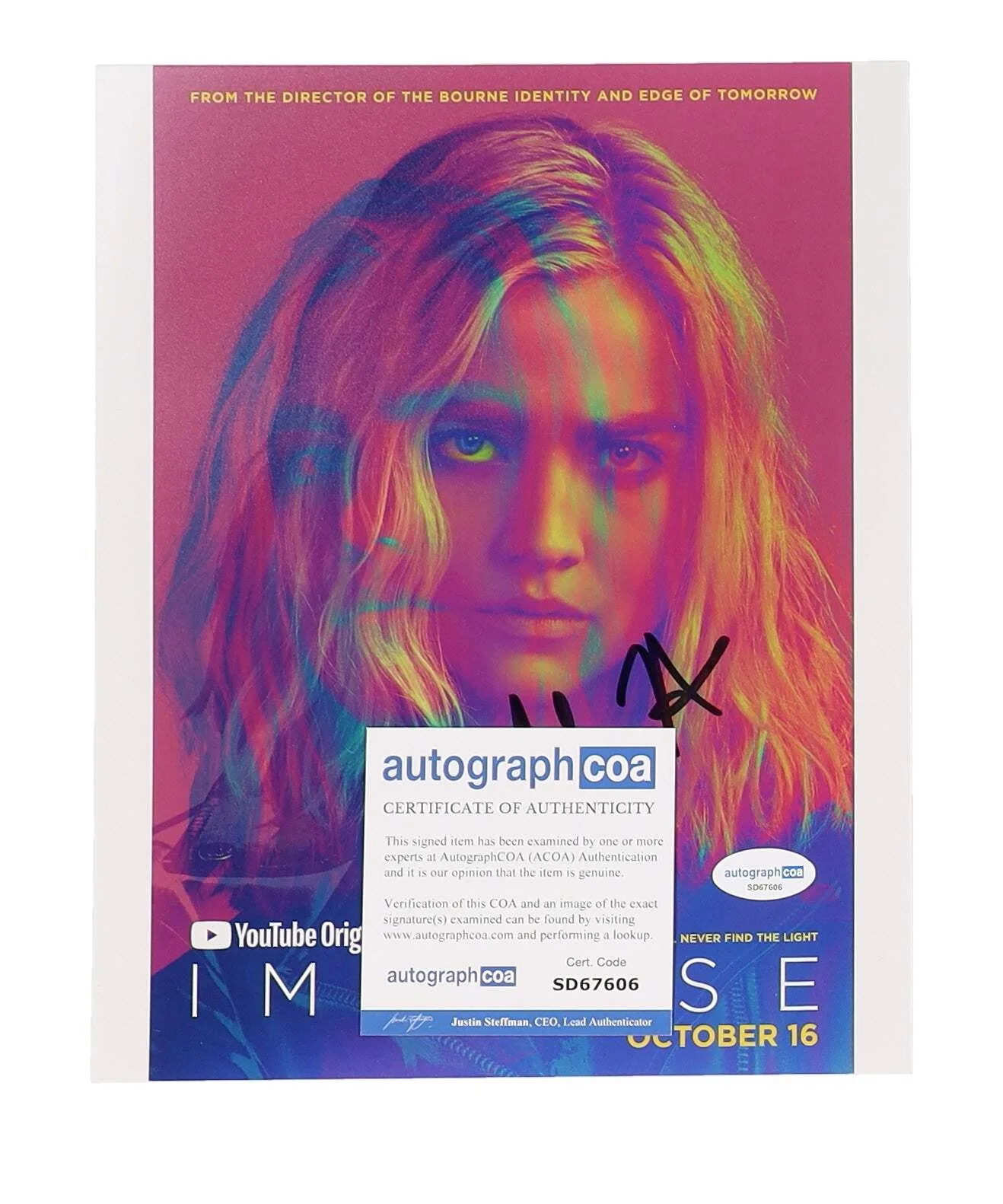 Maddie Hasson — Maddie Hasson Signed "Impulse" 8x10 Photo (ACOA) - Henrietta "Henry" Coles, image 2