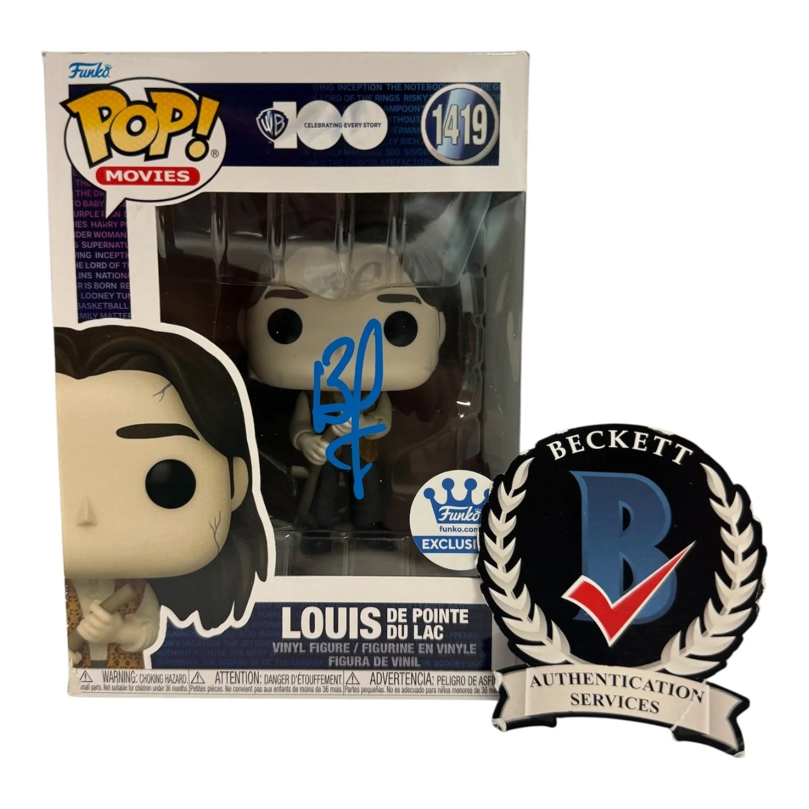 BRAD PITT — BRAD PITT SIGNED AUTOGRAPH INTERVIEW WITH THE VAMPIRE FUNKO POP 1419 BECKETT