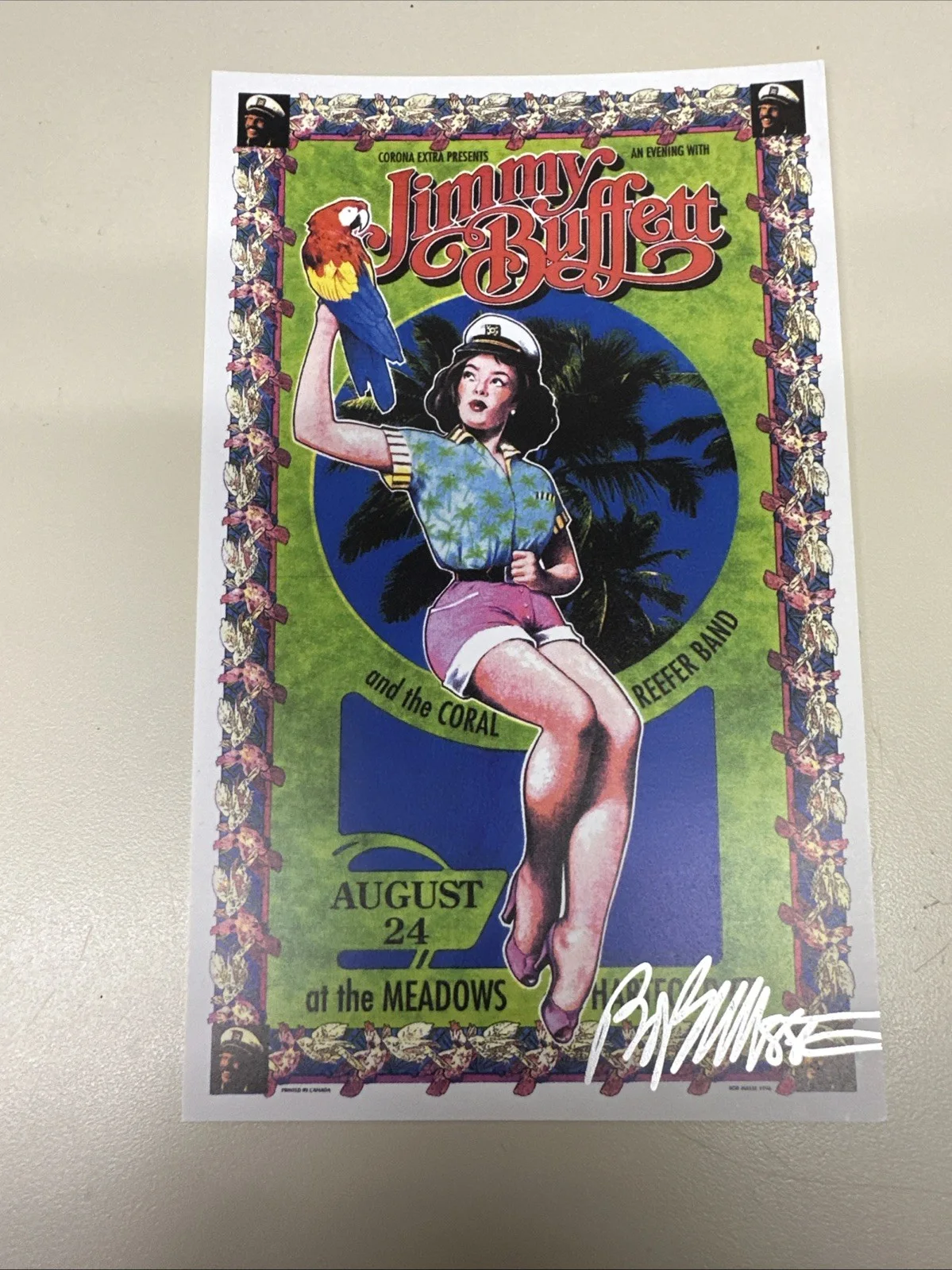 Jimmy Buffett Autographed Poster Card 8” X 4.5”, image 4