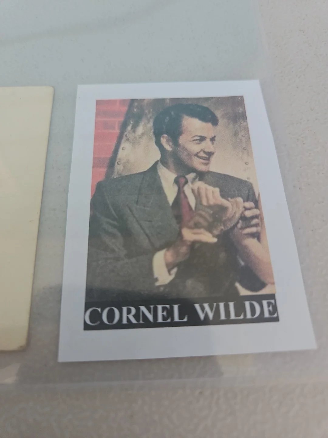 cornel wilde — Cornel Wilde signed 3x5 index card, image 3