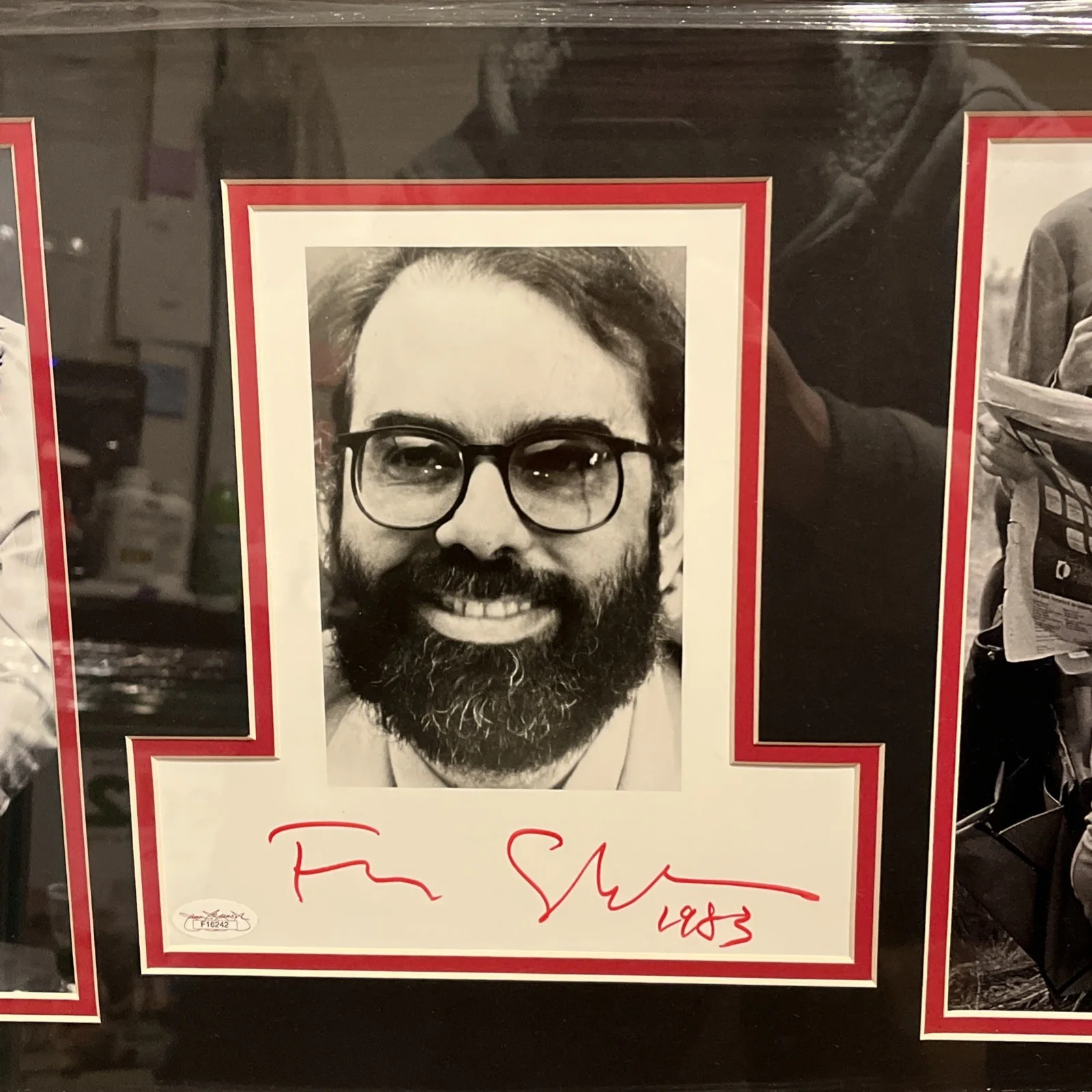 Francis Ford Coppola — Francis Ford Coppola autograph Movie Collage Framed 16 X 31“ JSA, изображение 3