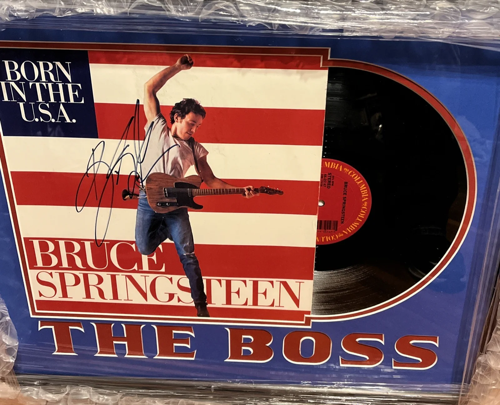 Bruce Springsteen signed Vinyl Framed 23 X 26“ JSA Letter, image 2
