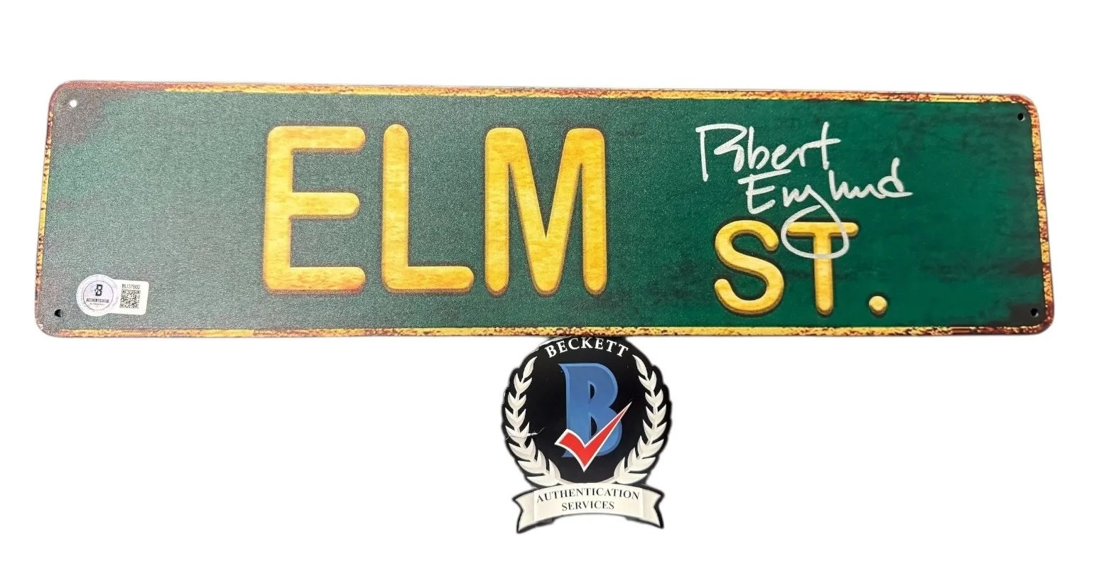 Robert Englund — Robert Englund Signed Auto Nightmare On Elm Street Street Sign Beckett BAS