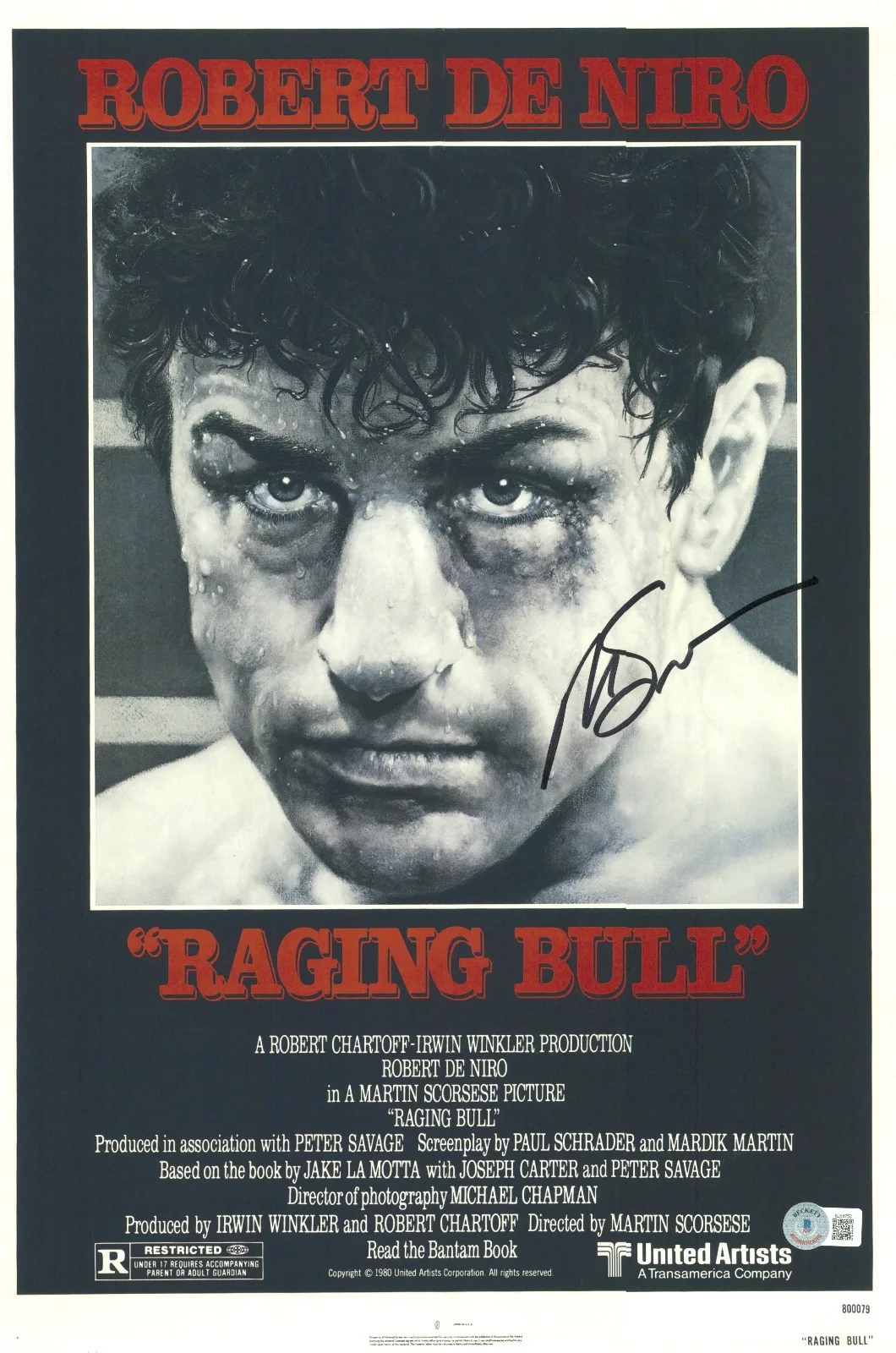 Martin Scorsese — Martin Scorsese Signed Autograph Raging Bull 12x18 Phtoto BAS