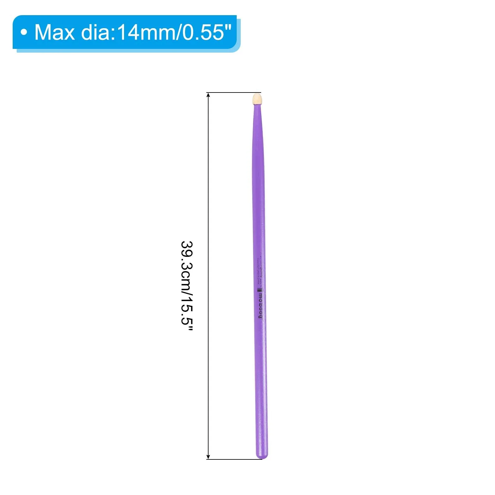 1 Pair Maple Wood Drumstick Anti Slip Drum Stick 7A Purple for Drumming Musical, изображение 2