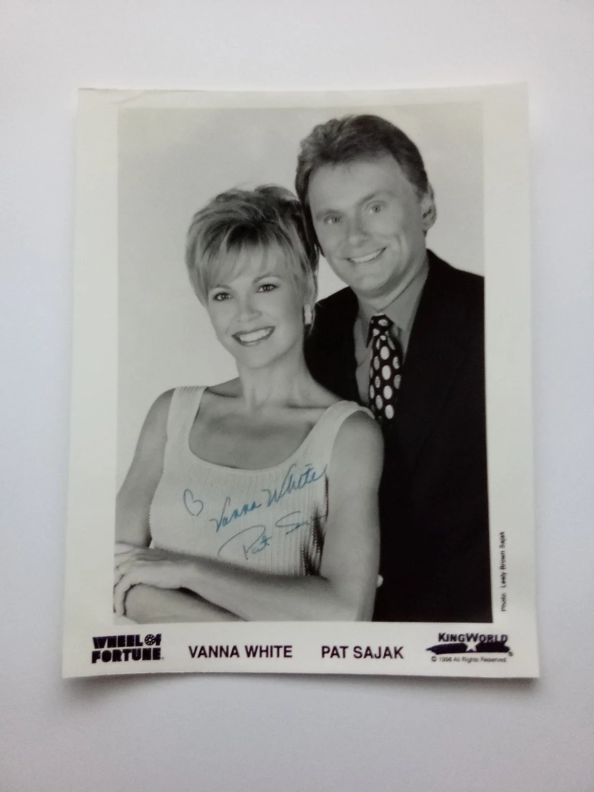 Pat Sajak and Vanna White — VANNA WHITE and PAT SAJAK Authentic Autographed 8 x 10 Photo Wheel of Fortune