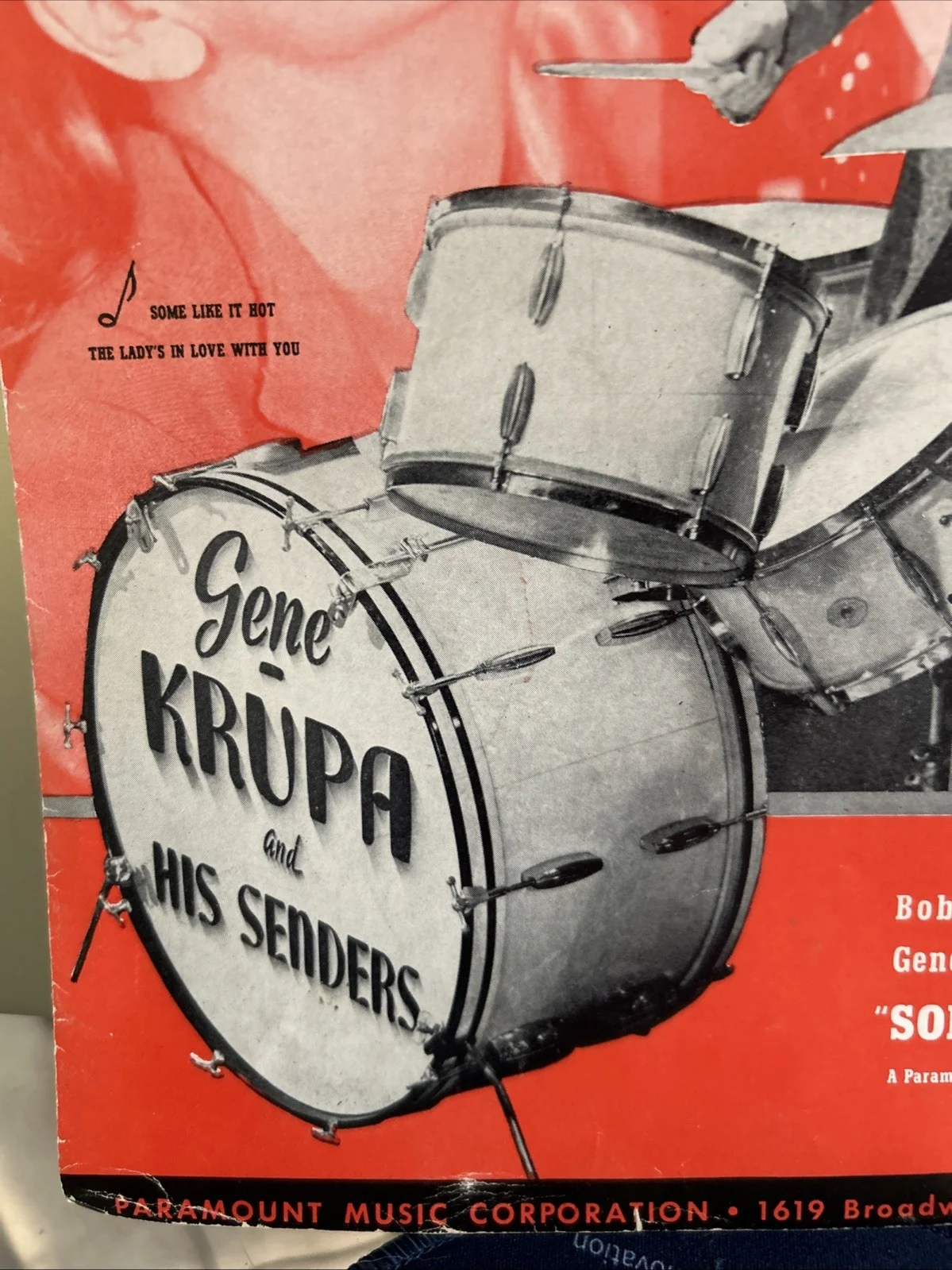 bob hope — Bob Hope Signed 1939 Gene Krupa Sheet Music From Some Like It Hot, изображение 2