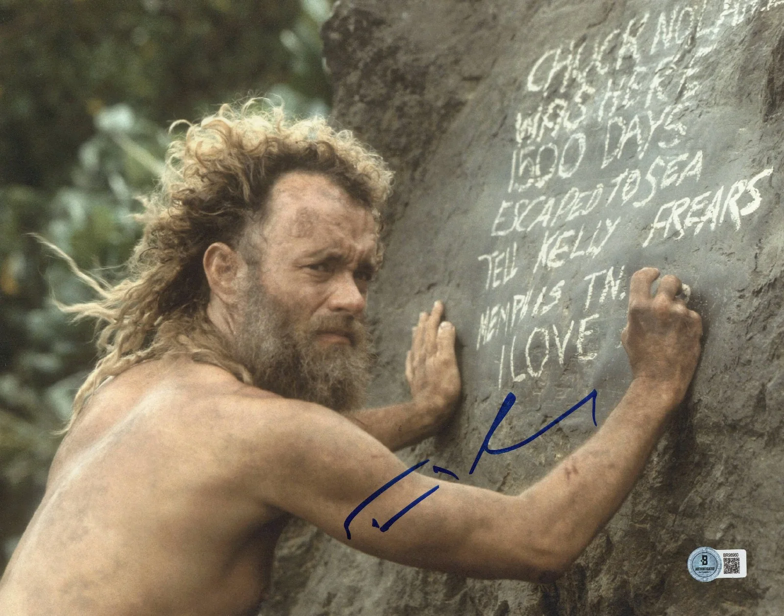 Tom Hanks — TOM HANKS SIGNED AUTOGRAPH CAST AWAY 11X14 PHOTO BAS BECKETT COA