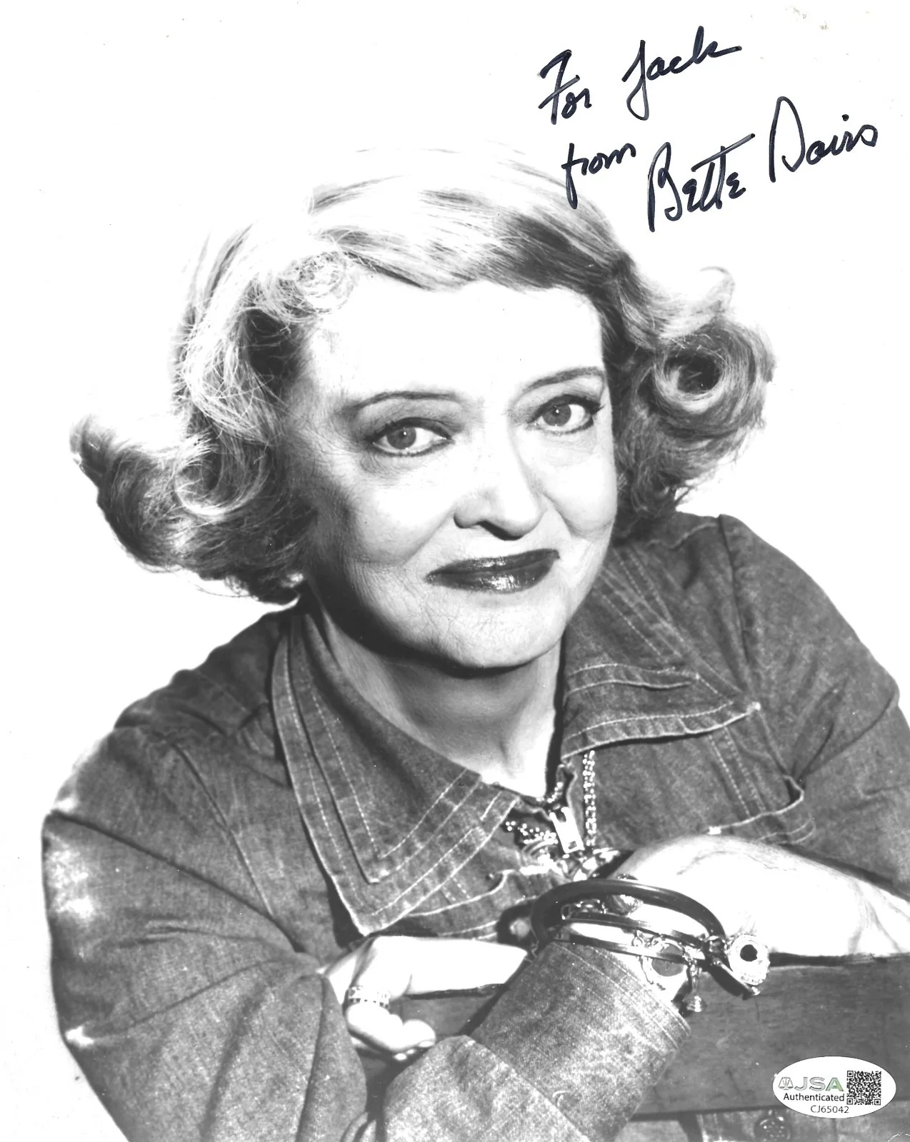 Bette Davis — Autographed Bette Davis photo JSA authenticated