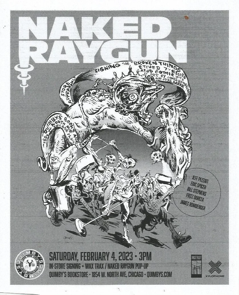 Naked Raygun Autographed Amishes 7 Inch Transparent Red And Black Swirl Vinyl, изображение 2