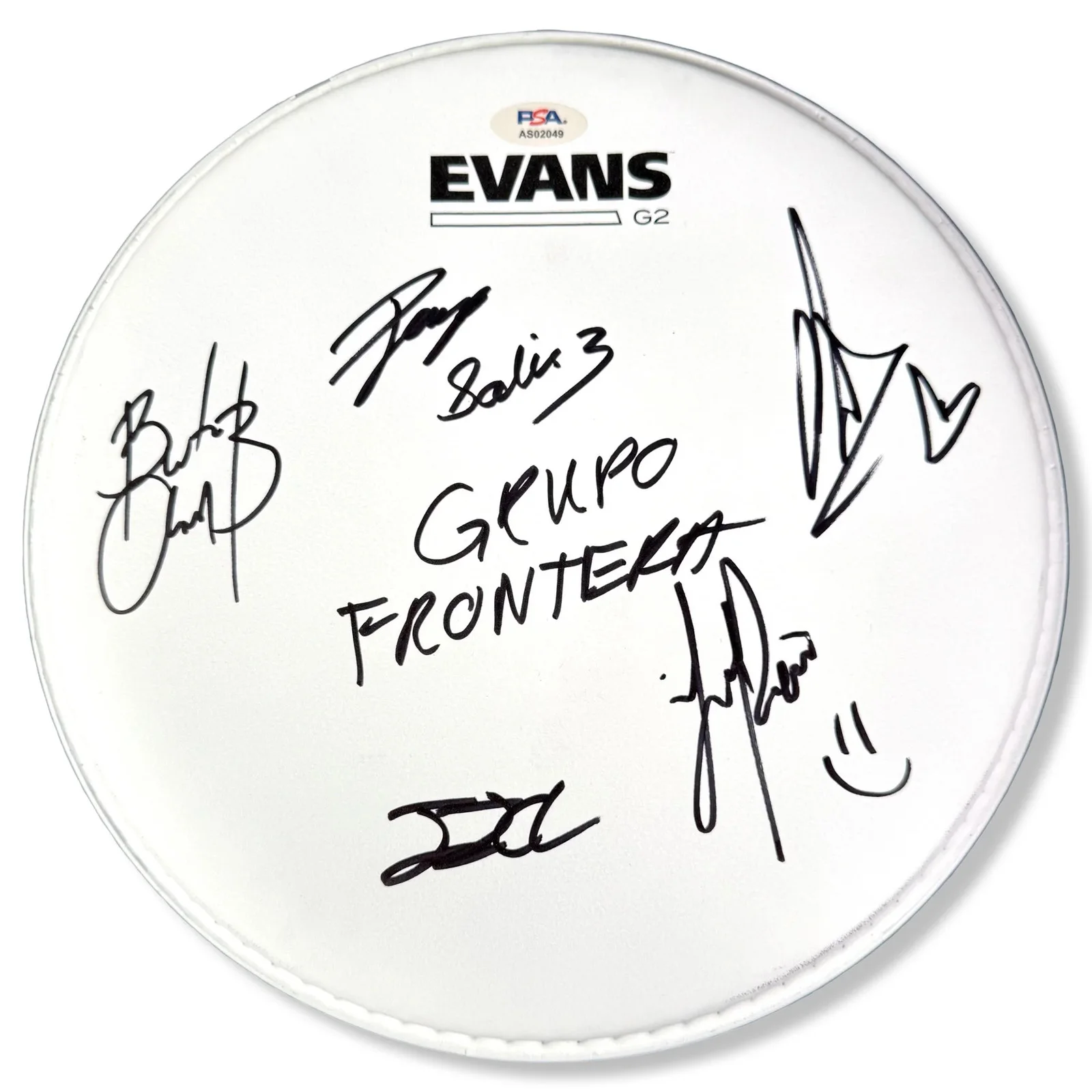 Grupo Frontera Signed Autographed 10” Drumhead PSA/DNA Authenticated, image 2