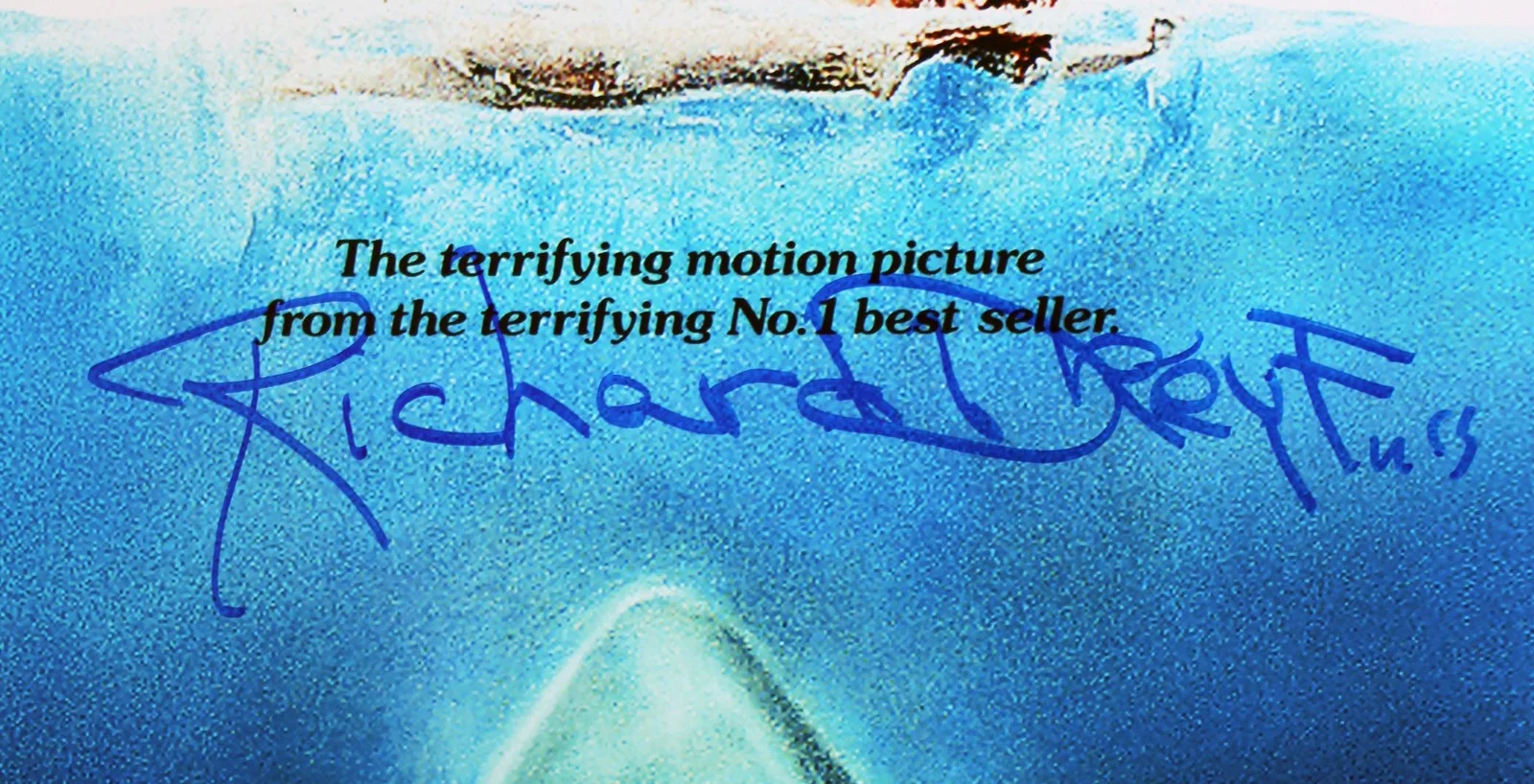 Richard Dreyfuss — Richard Dreyfuss Jaws Signed 12x18 Mini Movie Poster Photo BAS #BV25114, image 2