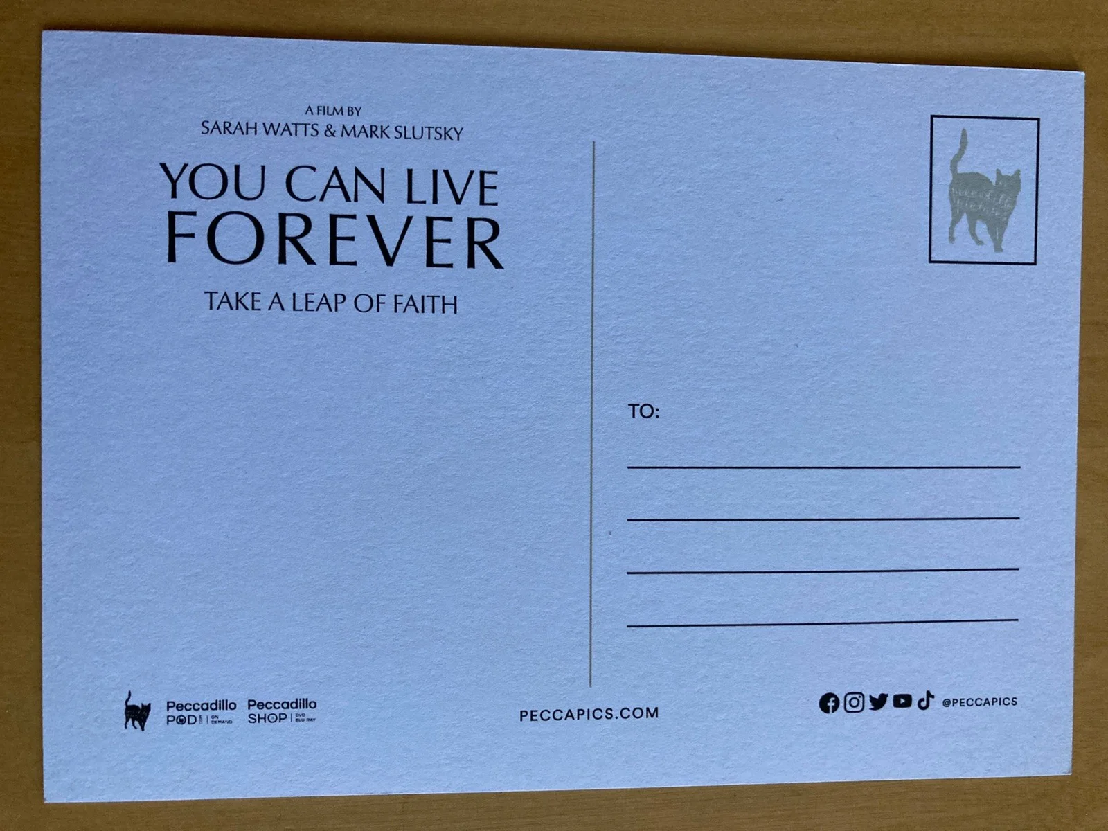 You Can Live Forever promotional postcard, image 2