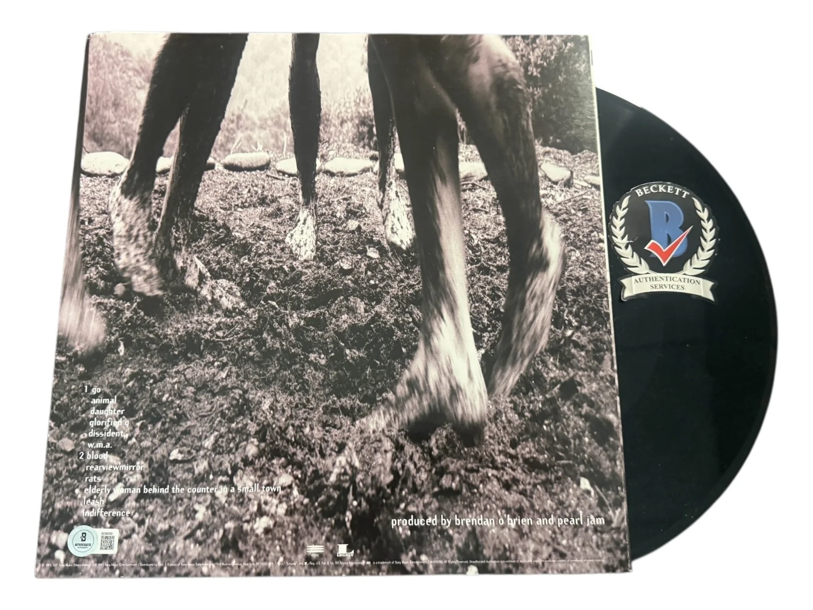 EDDIE VEDDER SIGNED AUTOGRAPH PEARL JAM VS LP VINYL BAS BECKETT, image 2