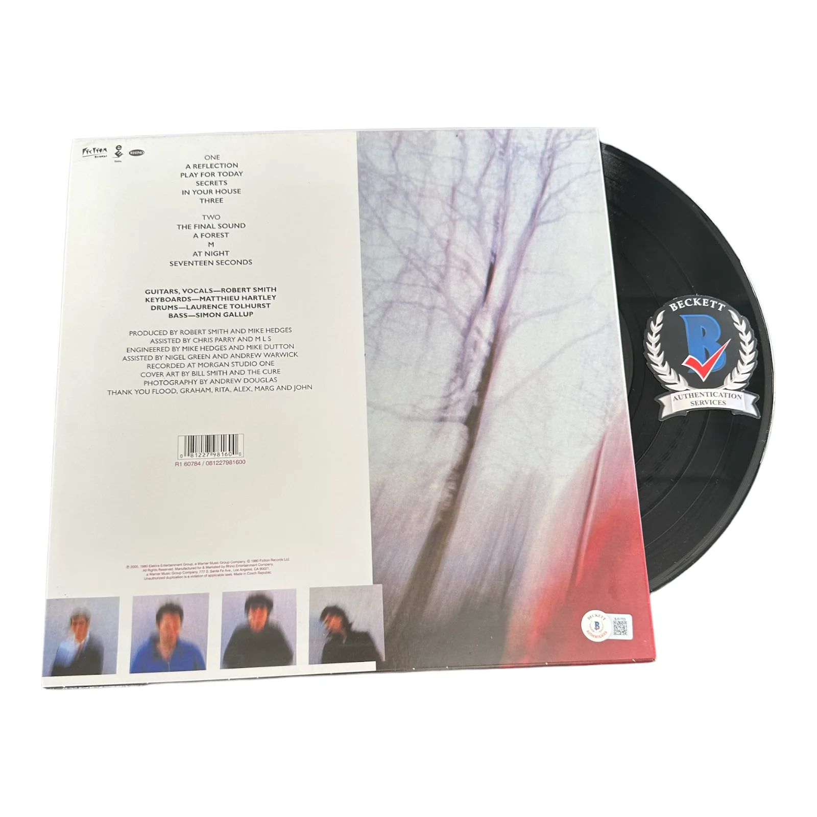 ROBERT SMITH SIGNED AUTOGRAPH THE CURE SEVENTEEN SECONDS LP VINYL BECKETT BAS, image 2
