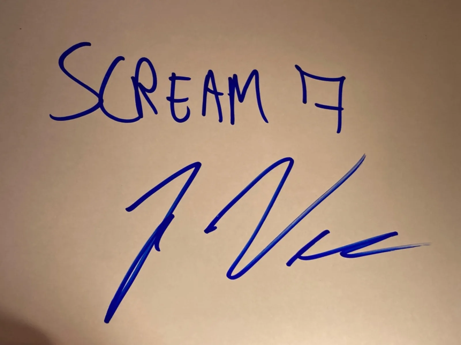 Hand SIGNED James Vanderbilt 8.5x11 Blank Photo Paper - "Scream 7" inscribed, изображение 3