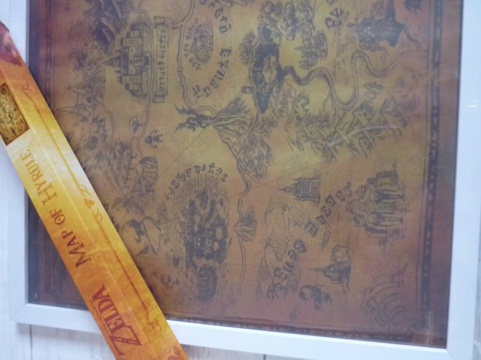 framed a3 original loot crate legend zelda map of hyrule, image 4
