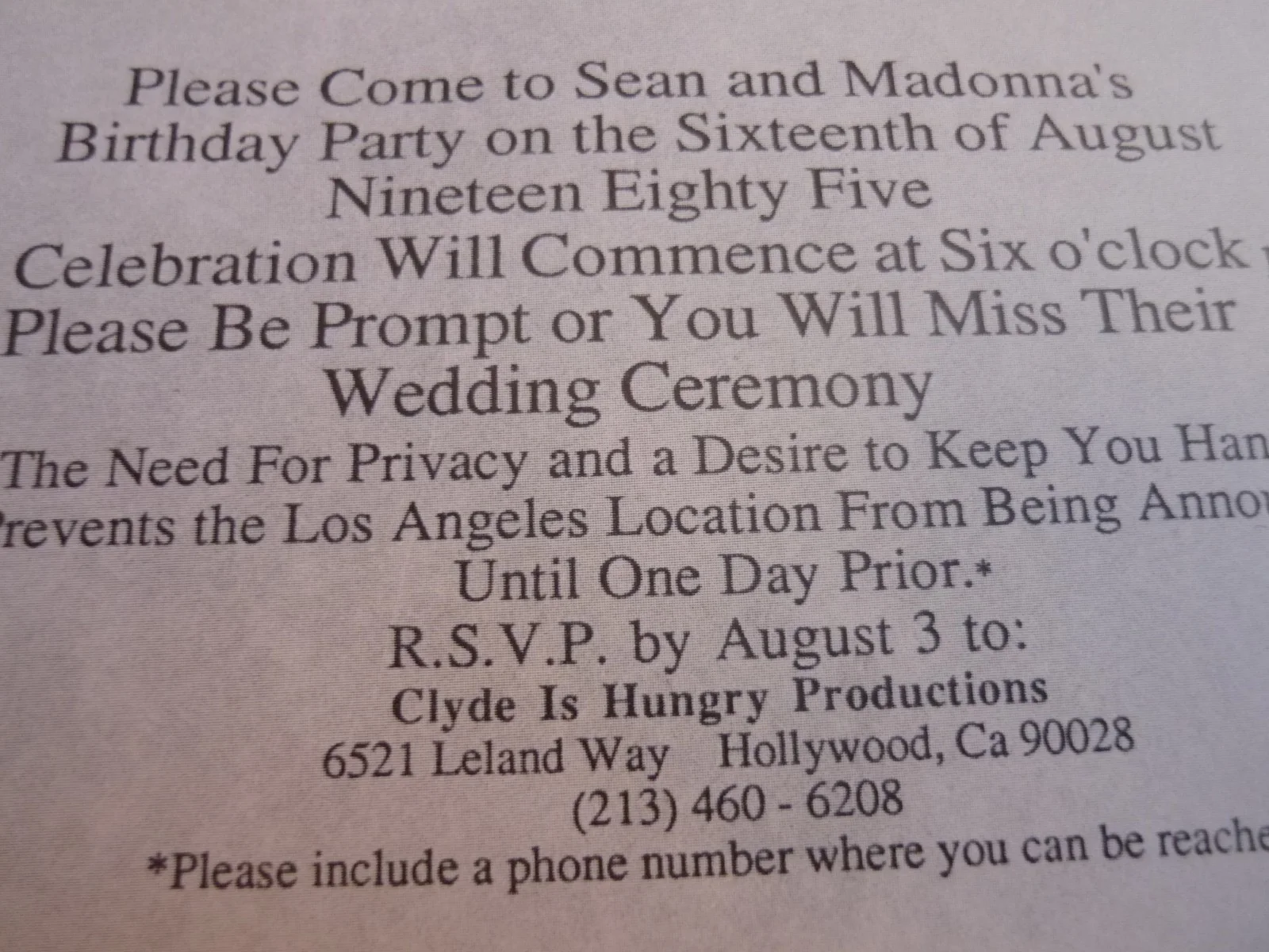 Movie replica prop boxed business card invite sean madonna birthday Wedding, изображение 4