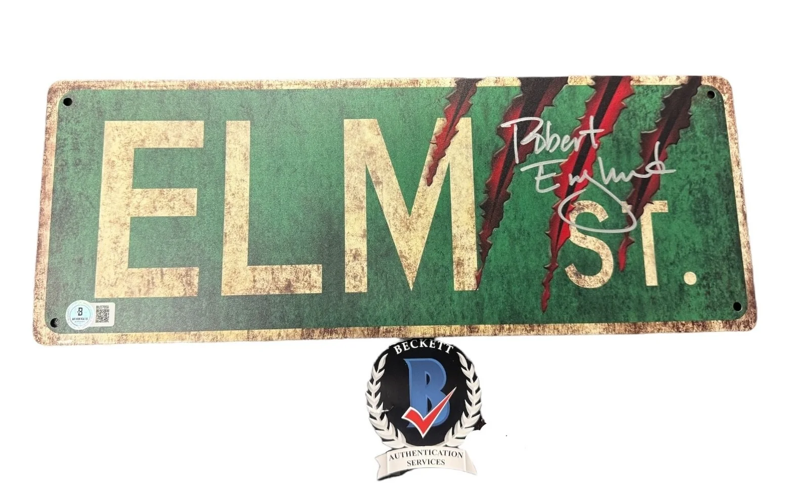 Robert Englund — Robert Englund Signed Auto Nightmare On Elm Street Street Sign Beckett BAS