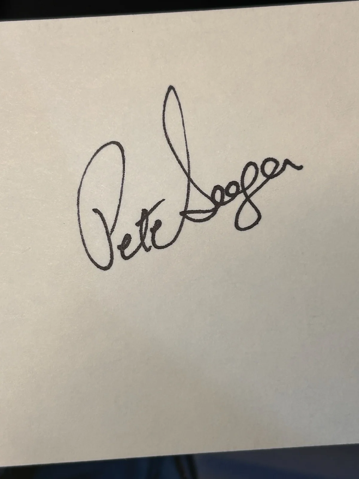 Pete Seeger — Pete Seeger Signed Photo And Card With Tribute Doc- No Coa, image 4