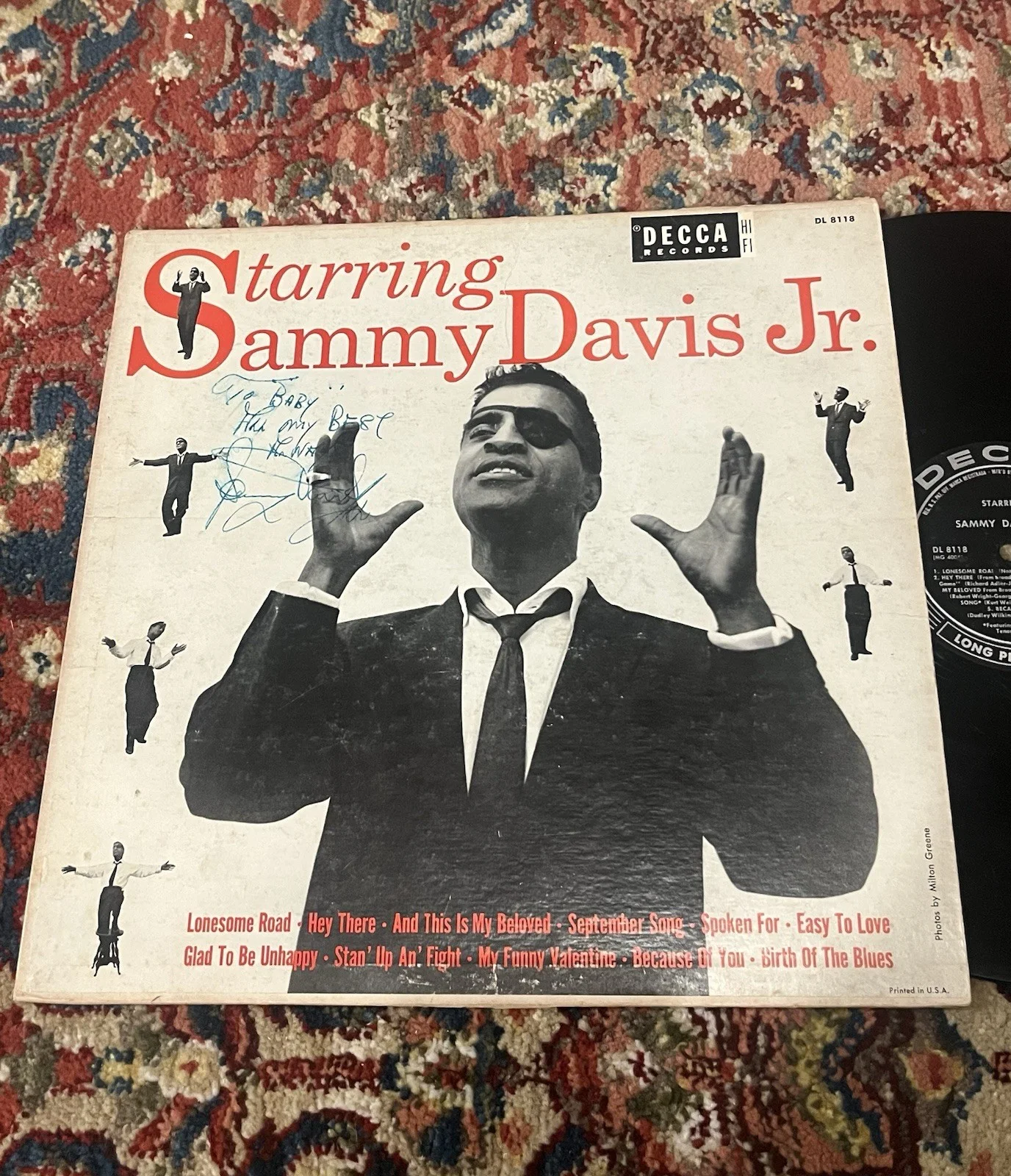 Sammy Davis Jr Signed Autograph Vinyl Record LP Starring Sammy Davis, image 3