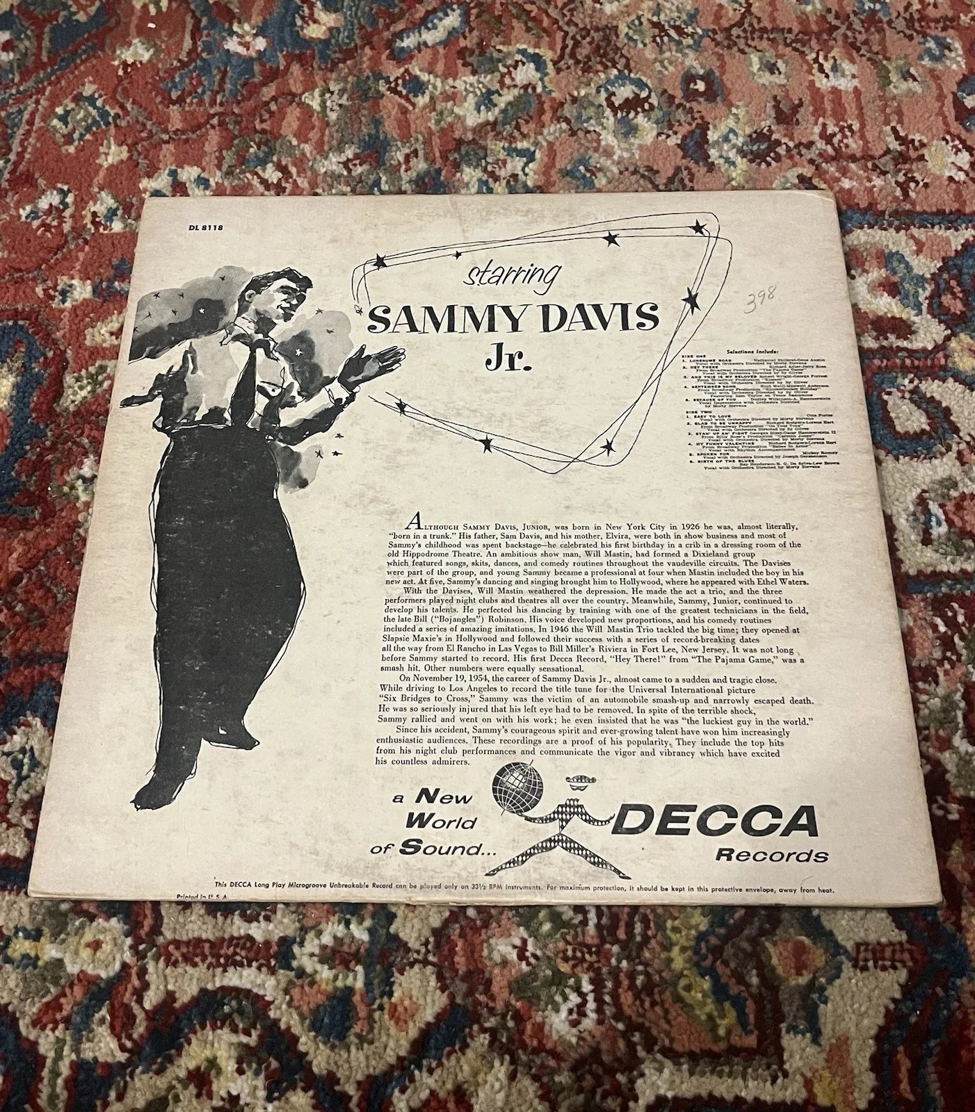Sammy Davis Jr Signed Autograph Vinyl Record LP Starring Sammy Davis, image 4