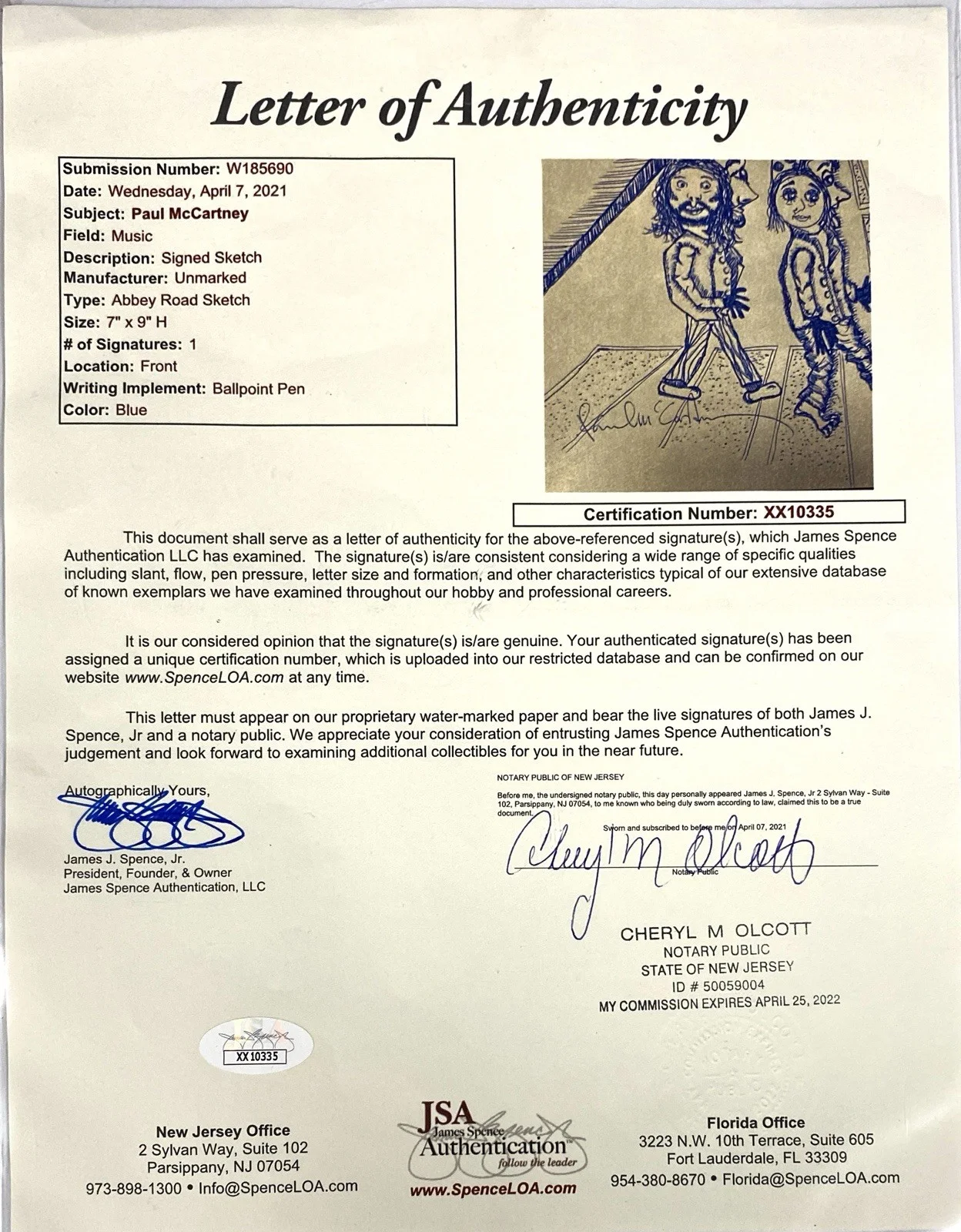 Paul McCartney Signed Sketch By Beatles Abbey Road Photographer lain MacMillan!, изображение 3