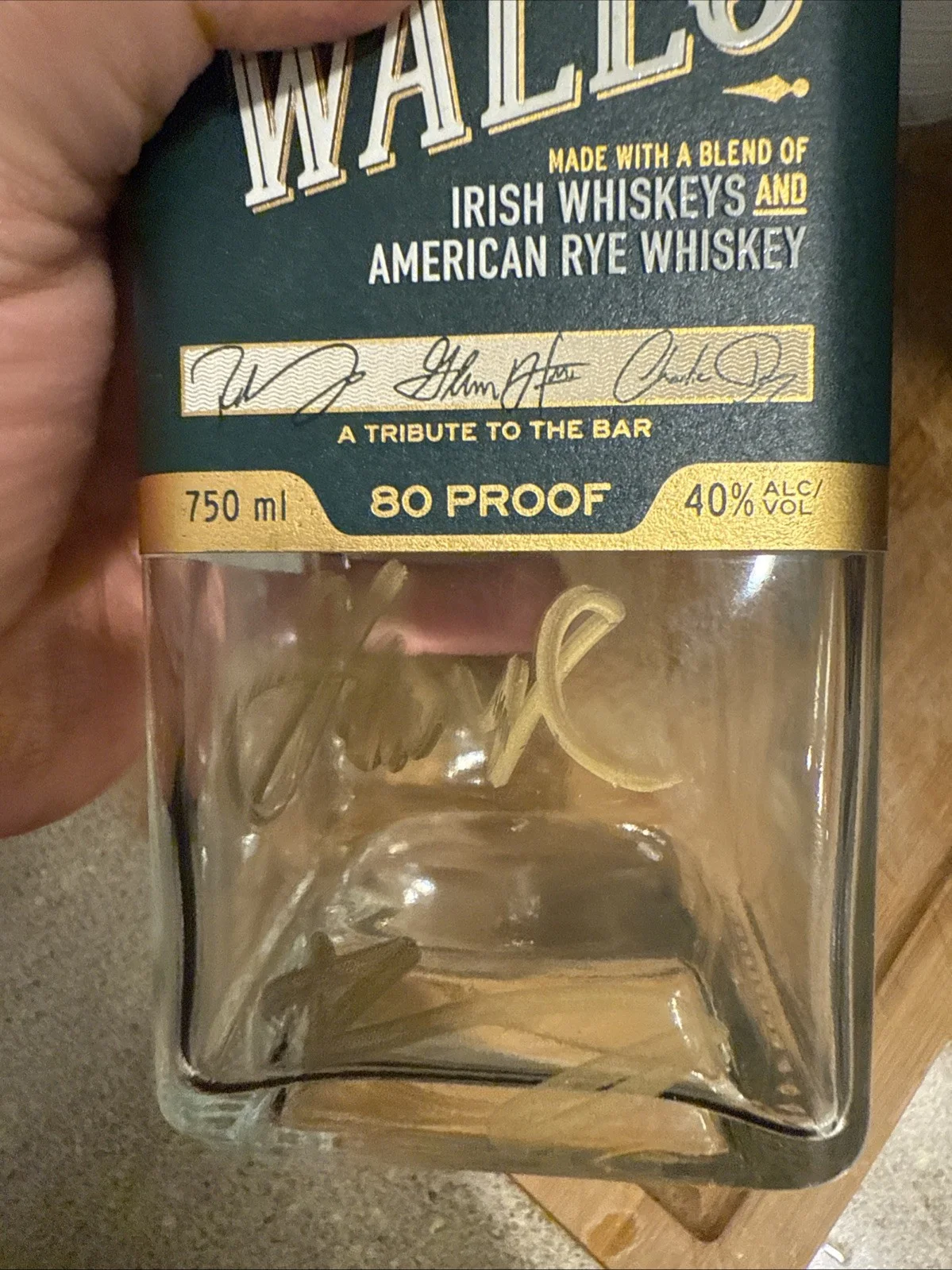 Four Walls Whiskey Always Sunny Autographed Signed By Mac And Dennis Empty, image 2