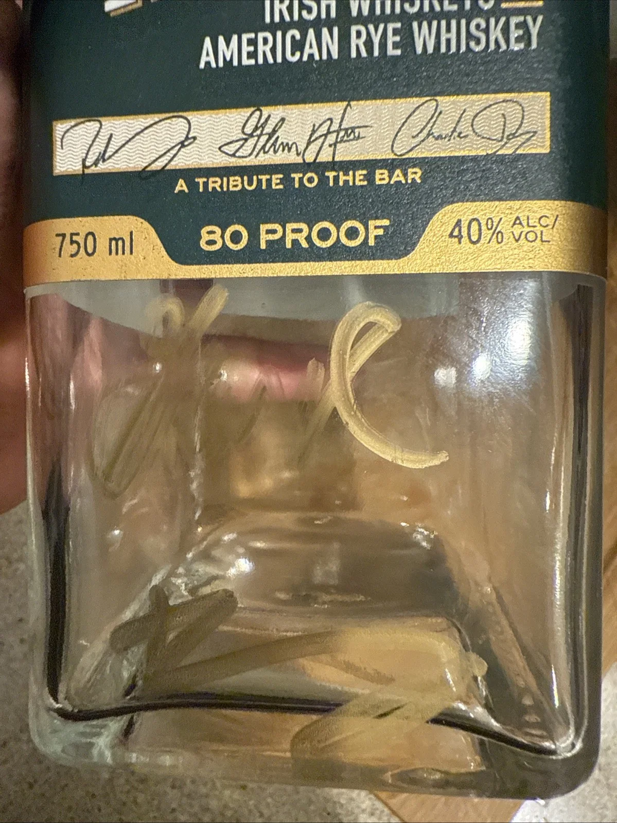 Four Walls Whiskey Always Sunny Autographed Signed By Mac And Dennis Empty, image 3